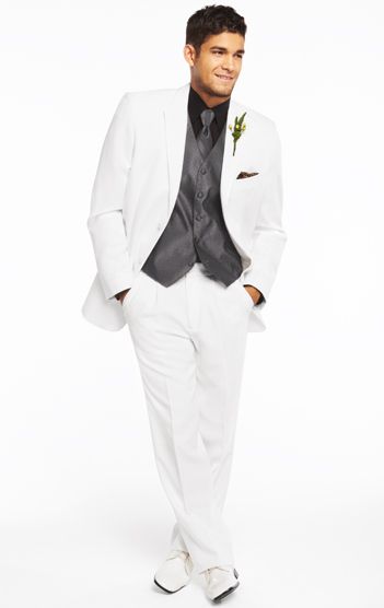 Pronto Uomo Two-Button White Satin Edge Peak Lapel