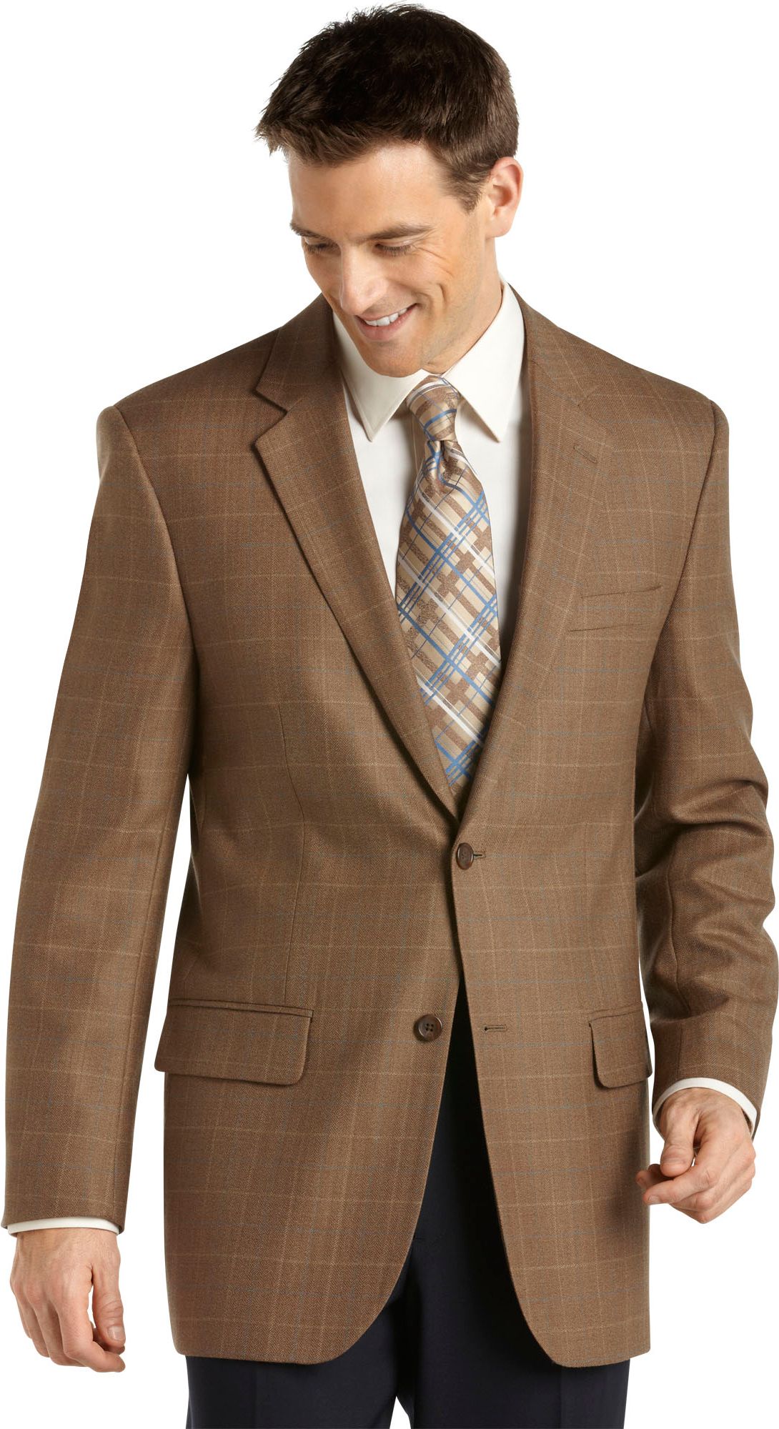 Joseph & Feiss Gold Taupe Windowpane Sport Coat