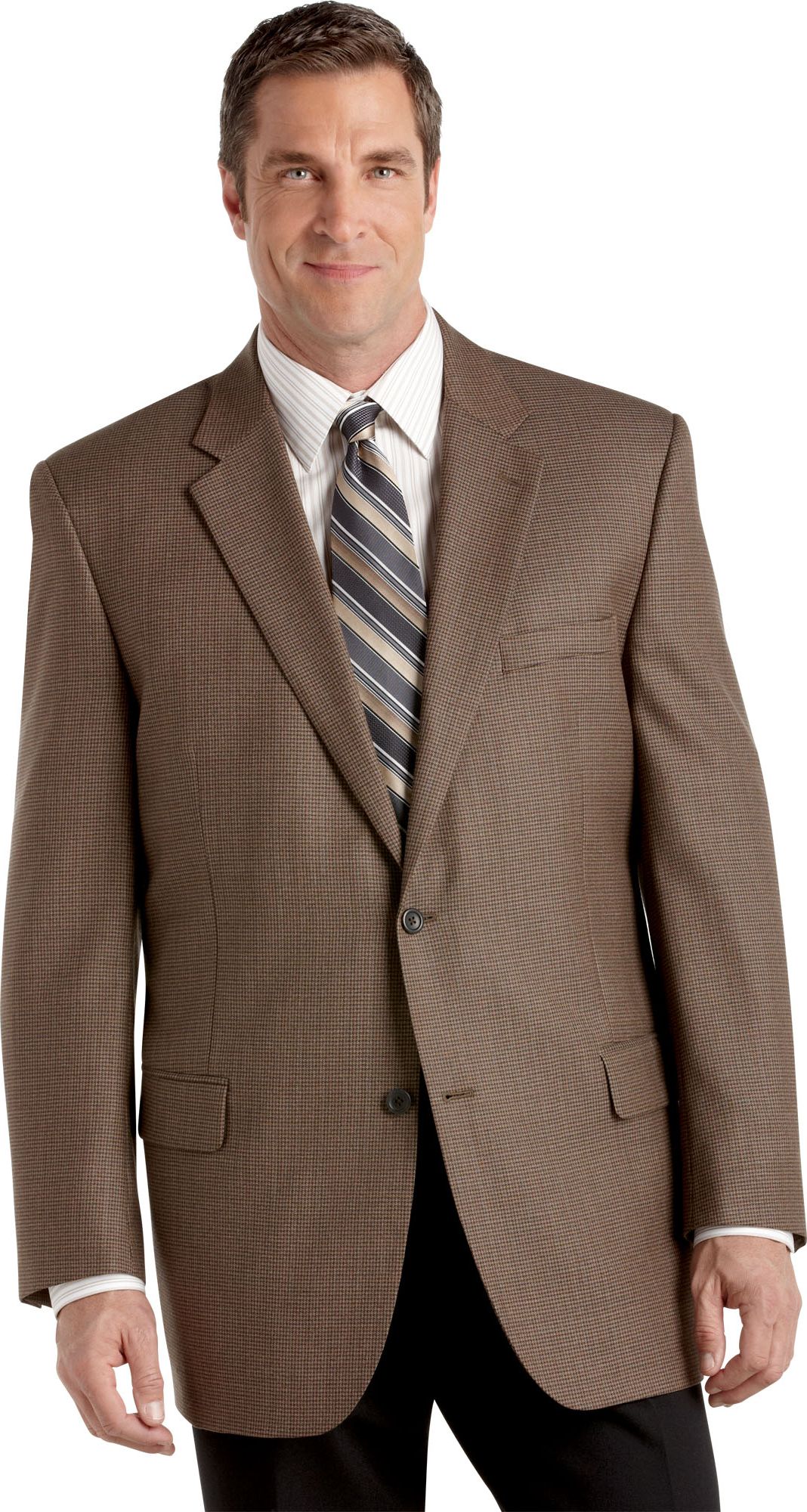 Joseph & Feiss Gold Brown Check Portly Fit Sport Coat