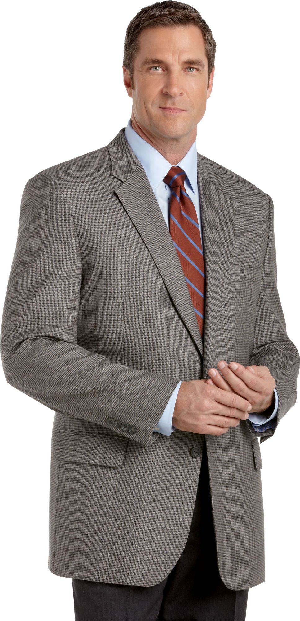 Joseph & Feiss Gold Gray Check Portly Fit Sport Coat