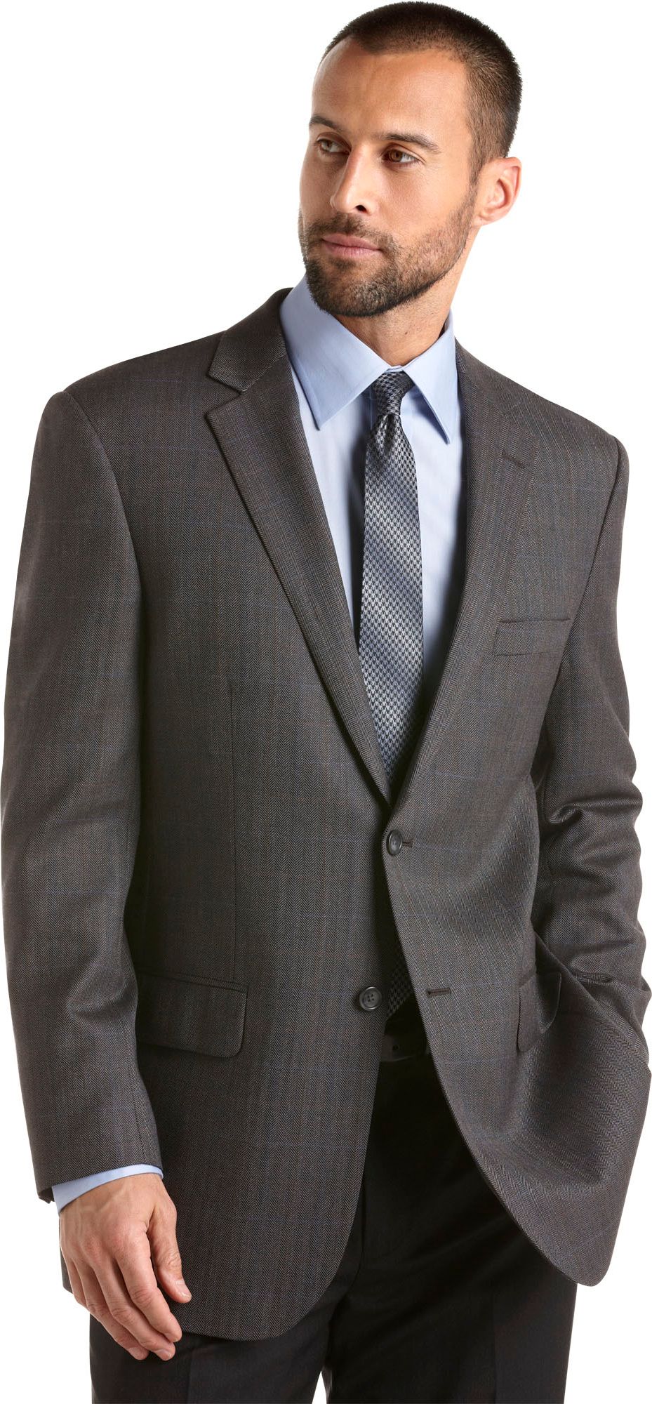Pronto Uomo Platinum Sport Coat, Charcoal Windowpane