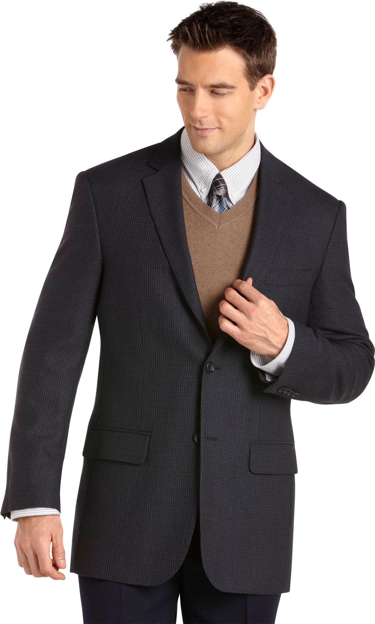 Pronto Uomo Platinum Sport Coat, Navy Check