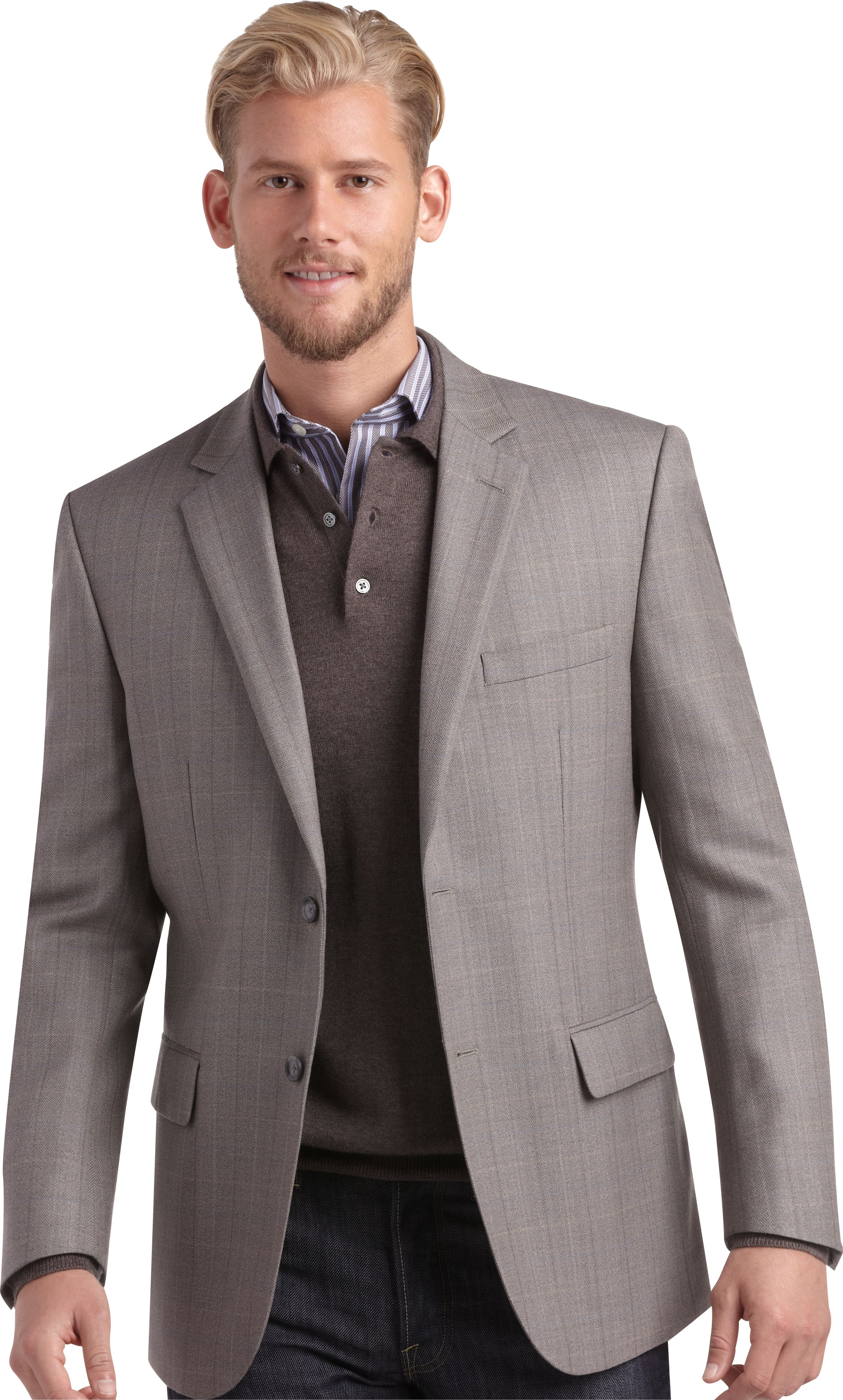 Pronto Uomo Platinum Sport Coat, Gray Plaid