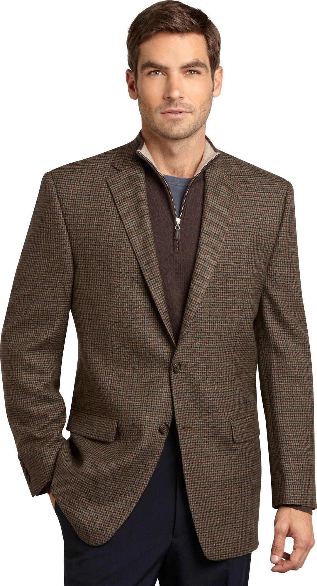 Lauren by Ralph Lauren Taupe Check Sport Coat