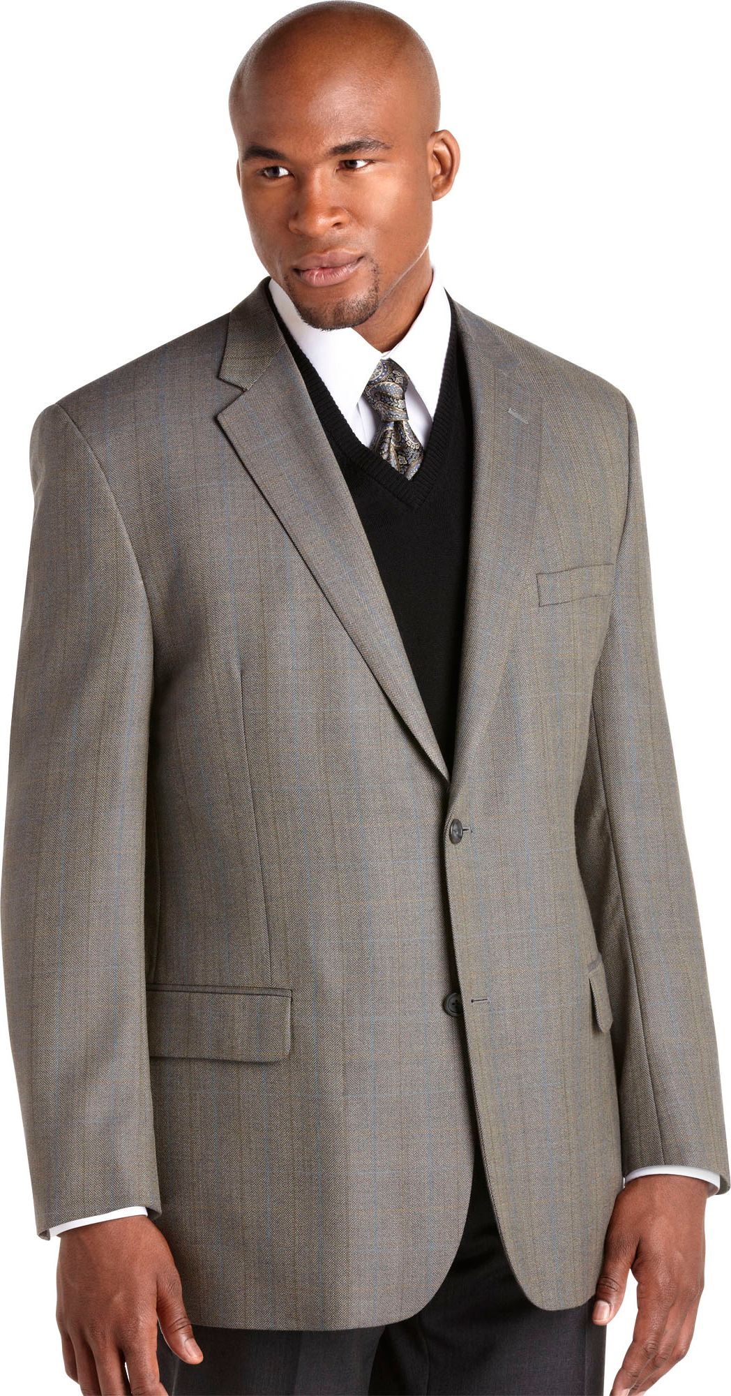 Joseph & Feiss Gold Portly Sport Coat, Gray Plaid