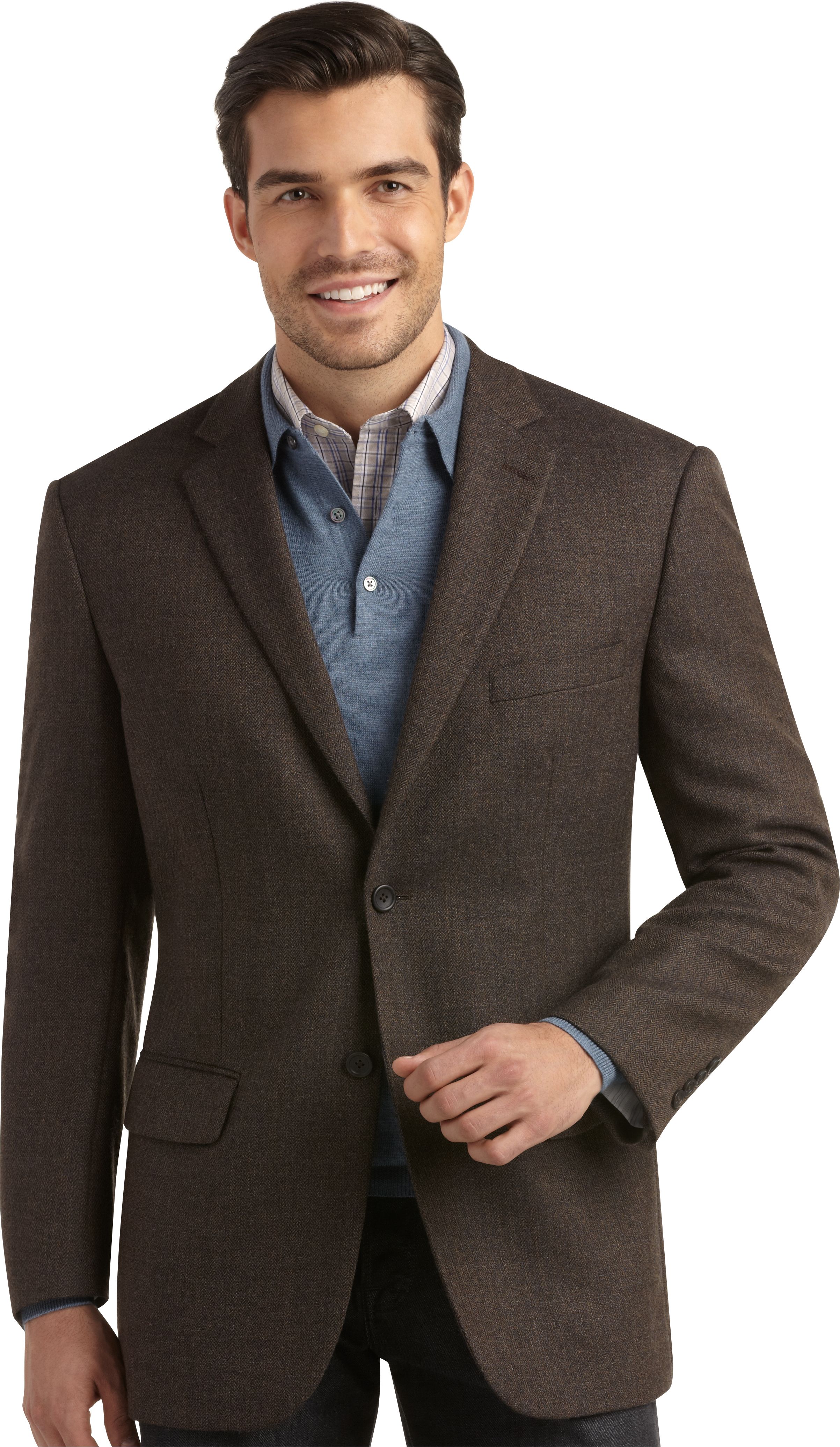 Pronto Uomo Platinum Sport Coat, Brown Herringbone