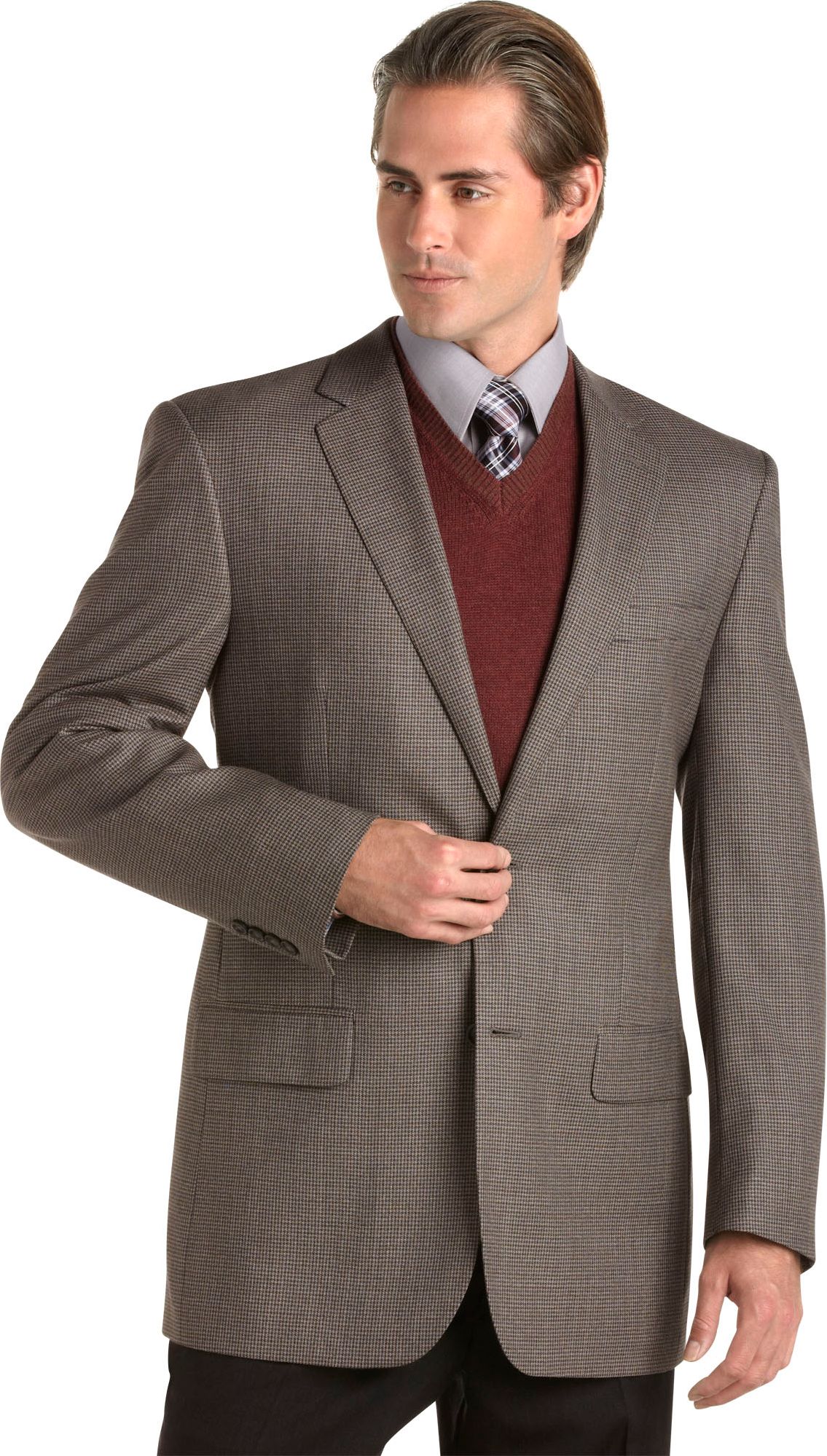 Joseph & Feiss Gold Sport Coat, Gray Check
