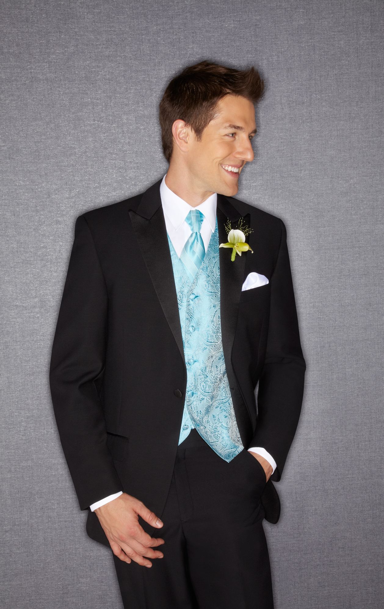 Calvin Klein One-Button Super 100s Peak Lapel