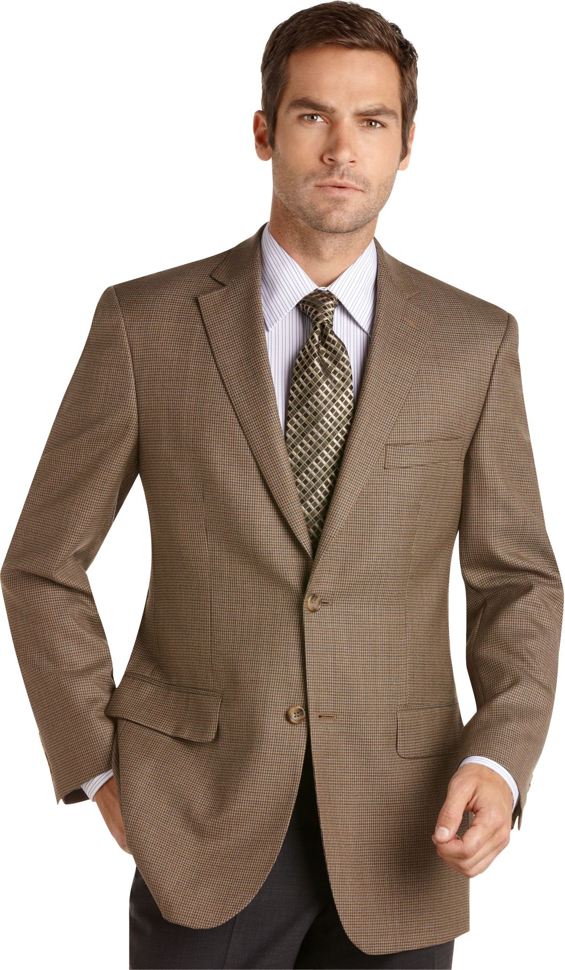 Pronto Uomo Platinum Sport Coat, Taupe Check
