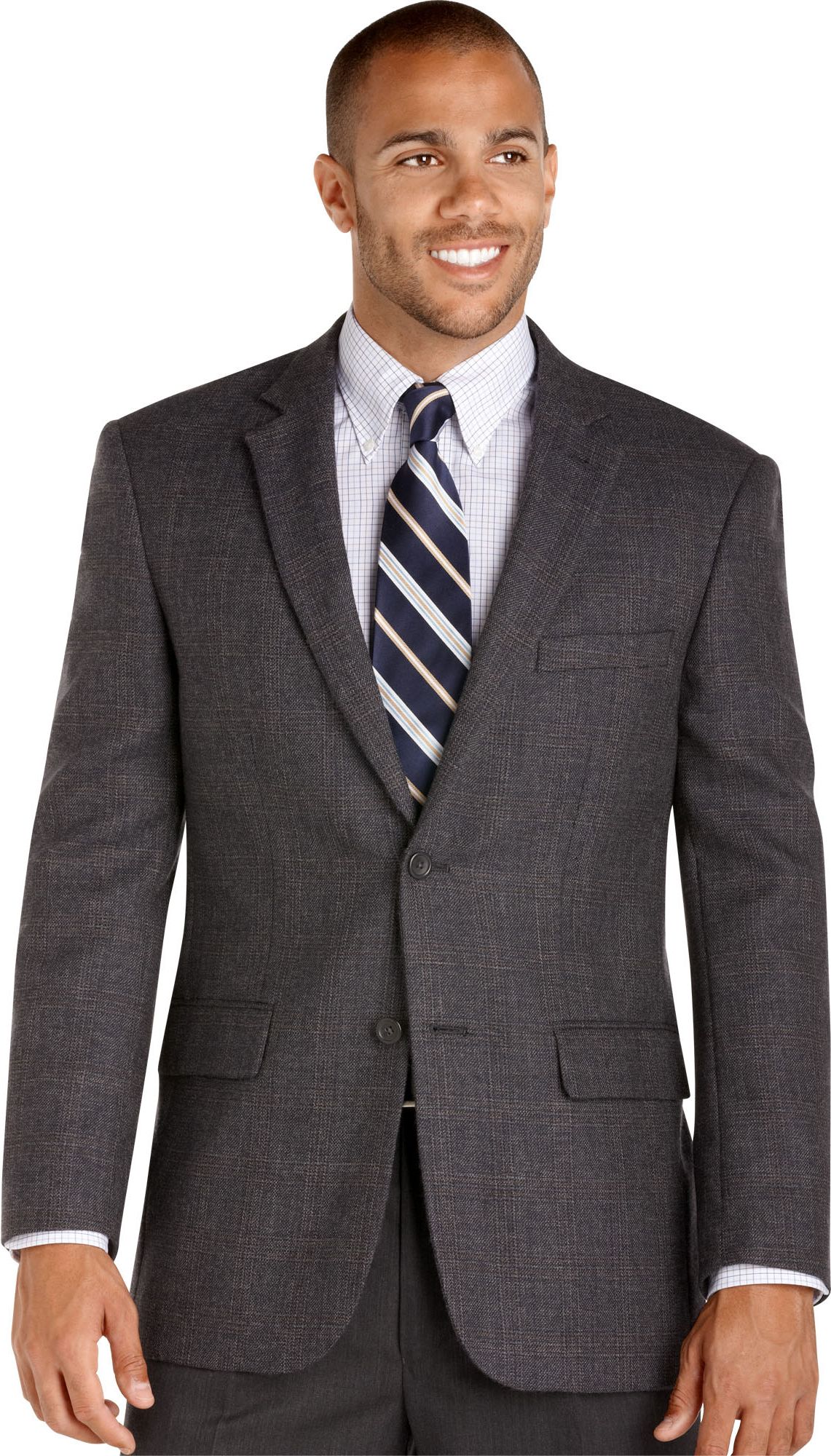 Pronto Uomo Platinum Sport Coat, Charcoal Plaid