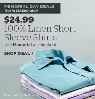 Linen Short Sleeve Shirts - $24.99