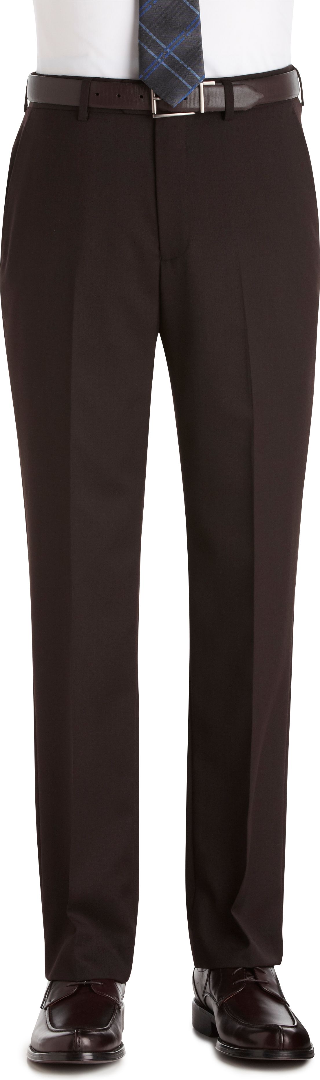 Pronto Uomo Brown Flat Front Slim Fit Slacks