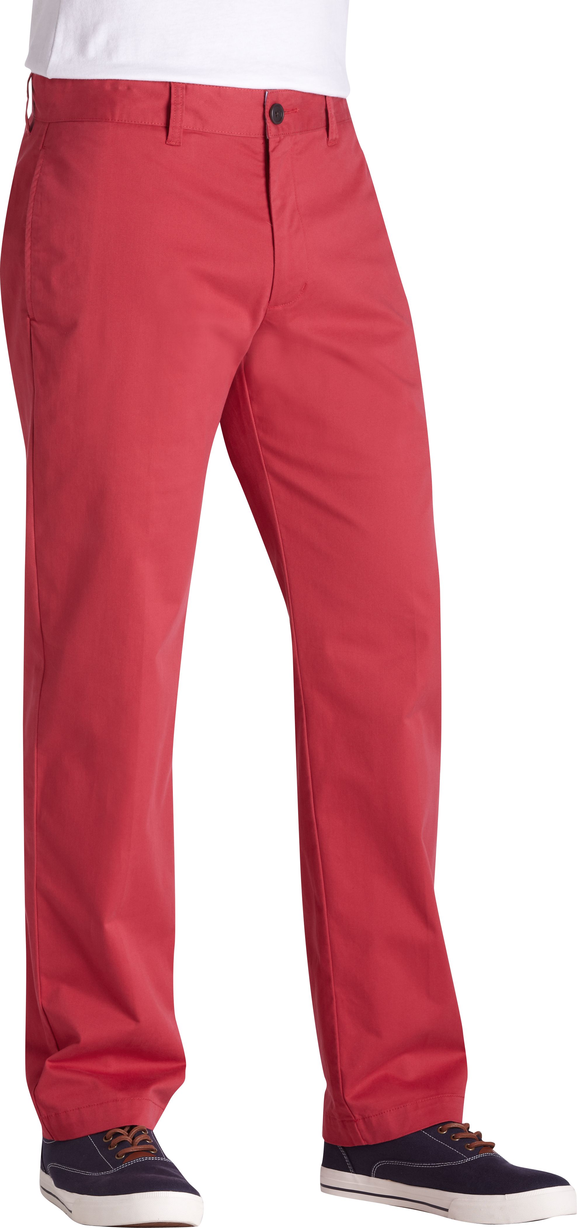 Pronto Blue Modern Fit Pants, Red