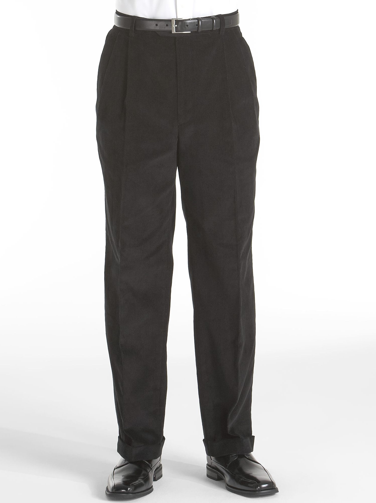Pronto Blue Corduroy Cotton Slacks, Black