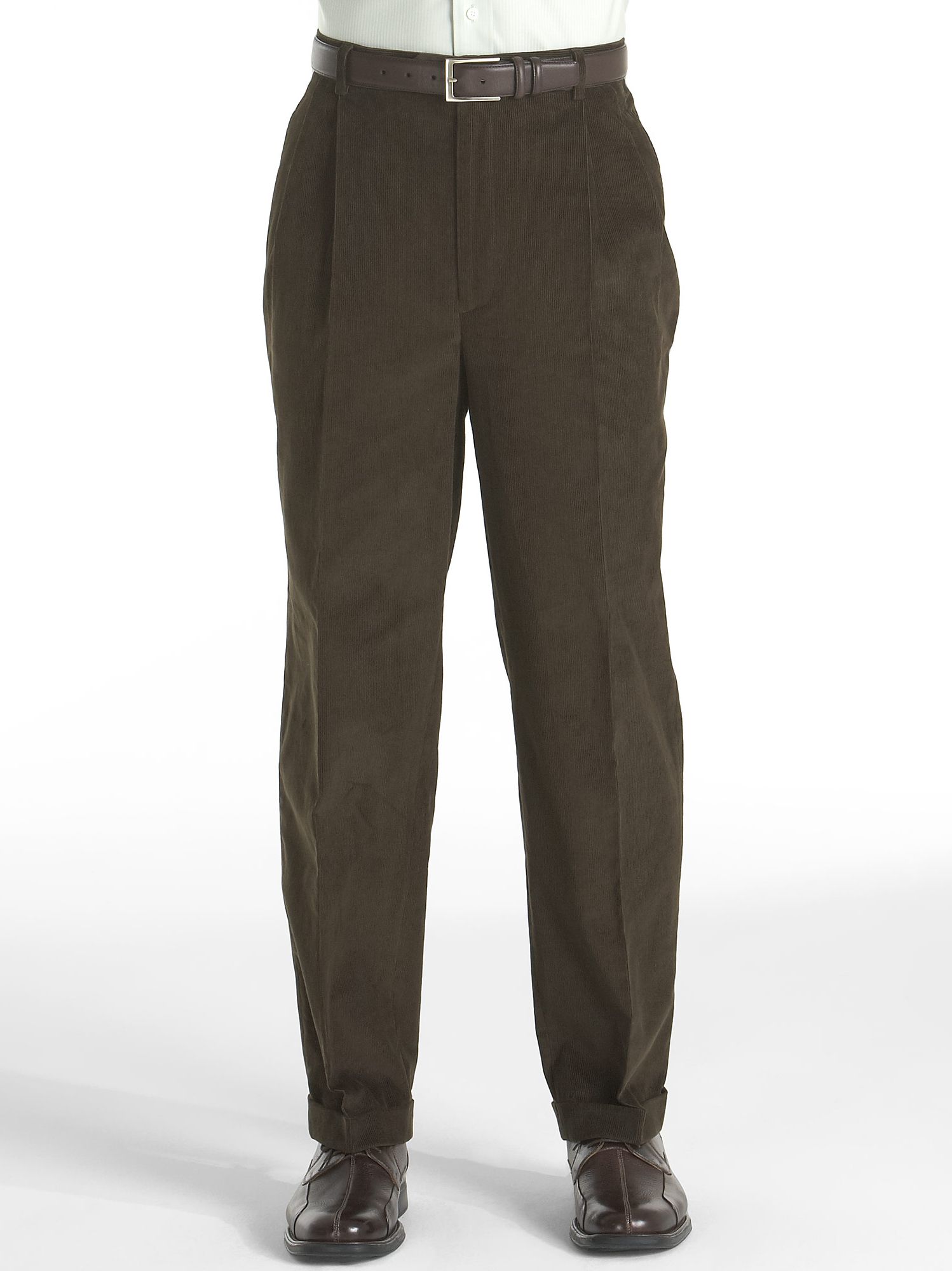 Pronto Blue Corduroy Cotton Slacks, Olive