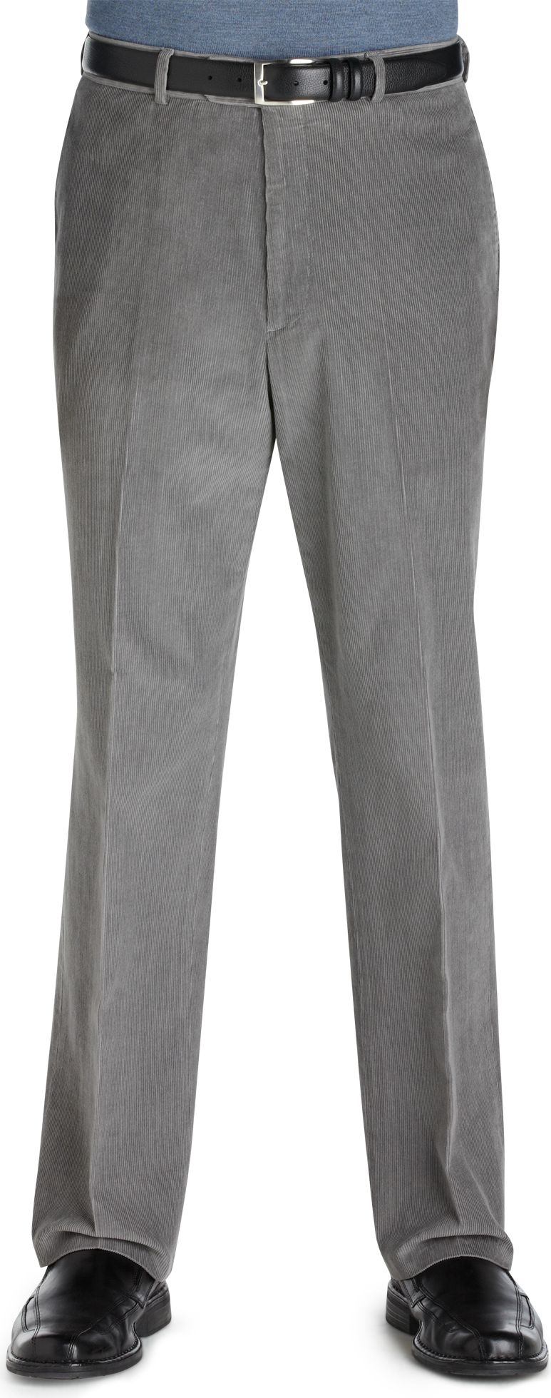 Pronto Blue Corduroy Cotton Slacks, Gray
