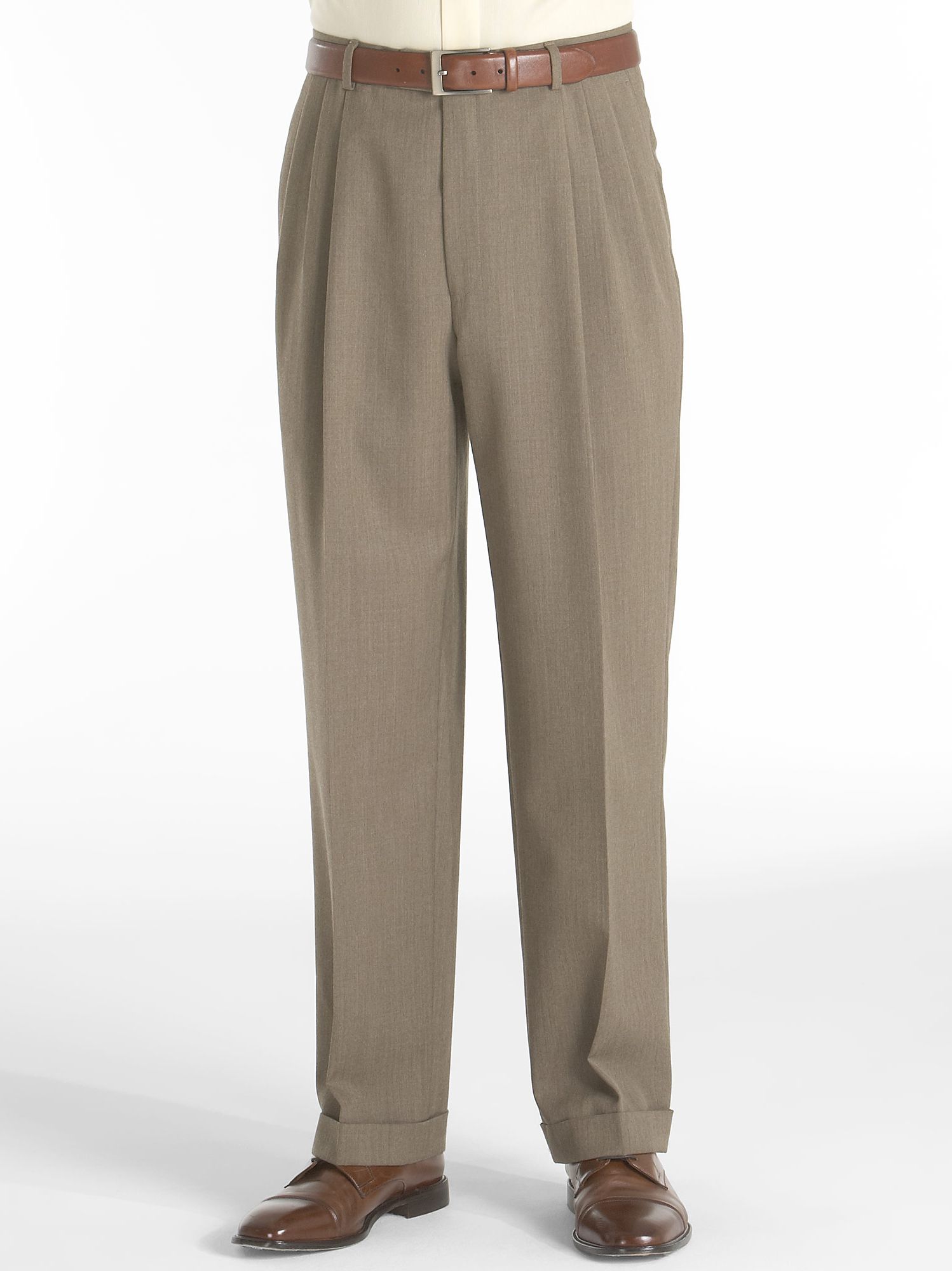 Pronto Uomo Brown Solid Slacks