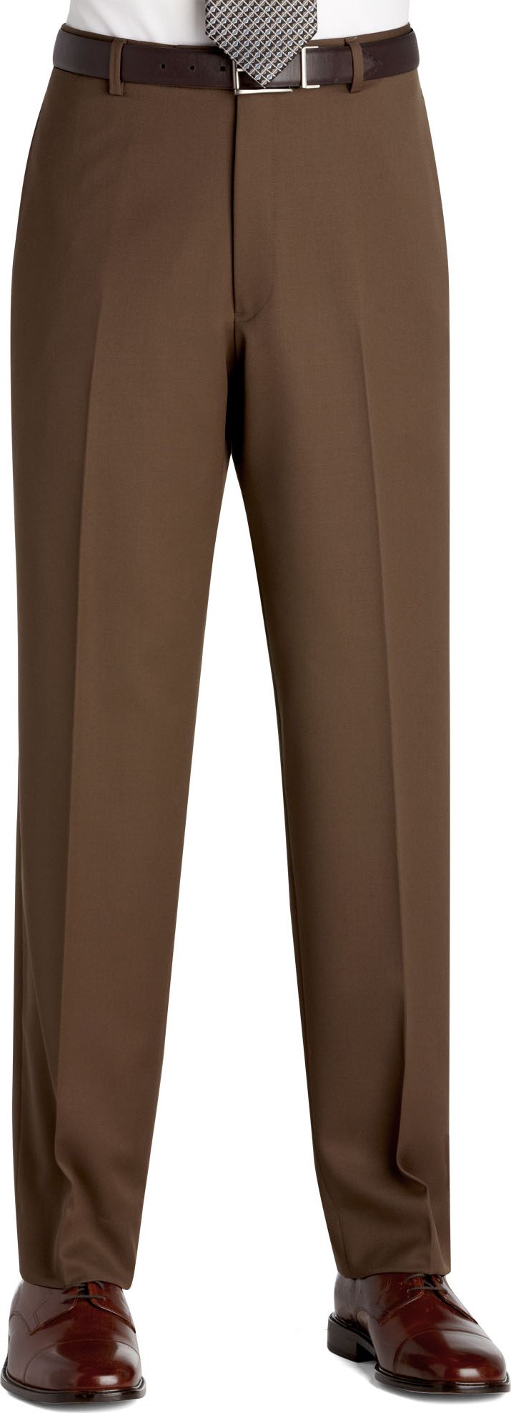 Austin Reed Brown Flat Front Long Rise Slacks