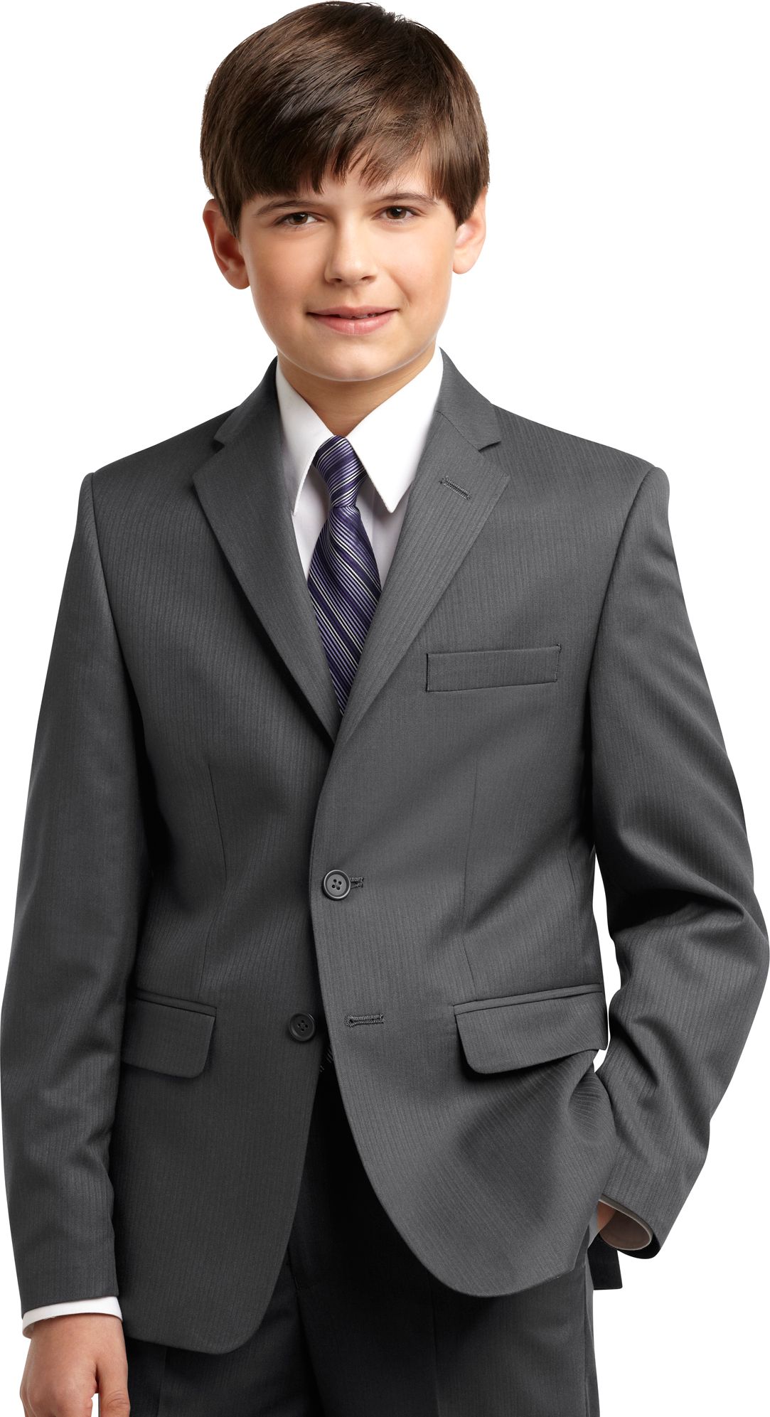 Joseph & Feiss Boys Gray Stripe Suit Separates Coat