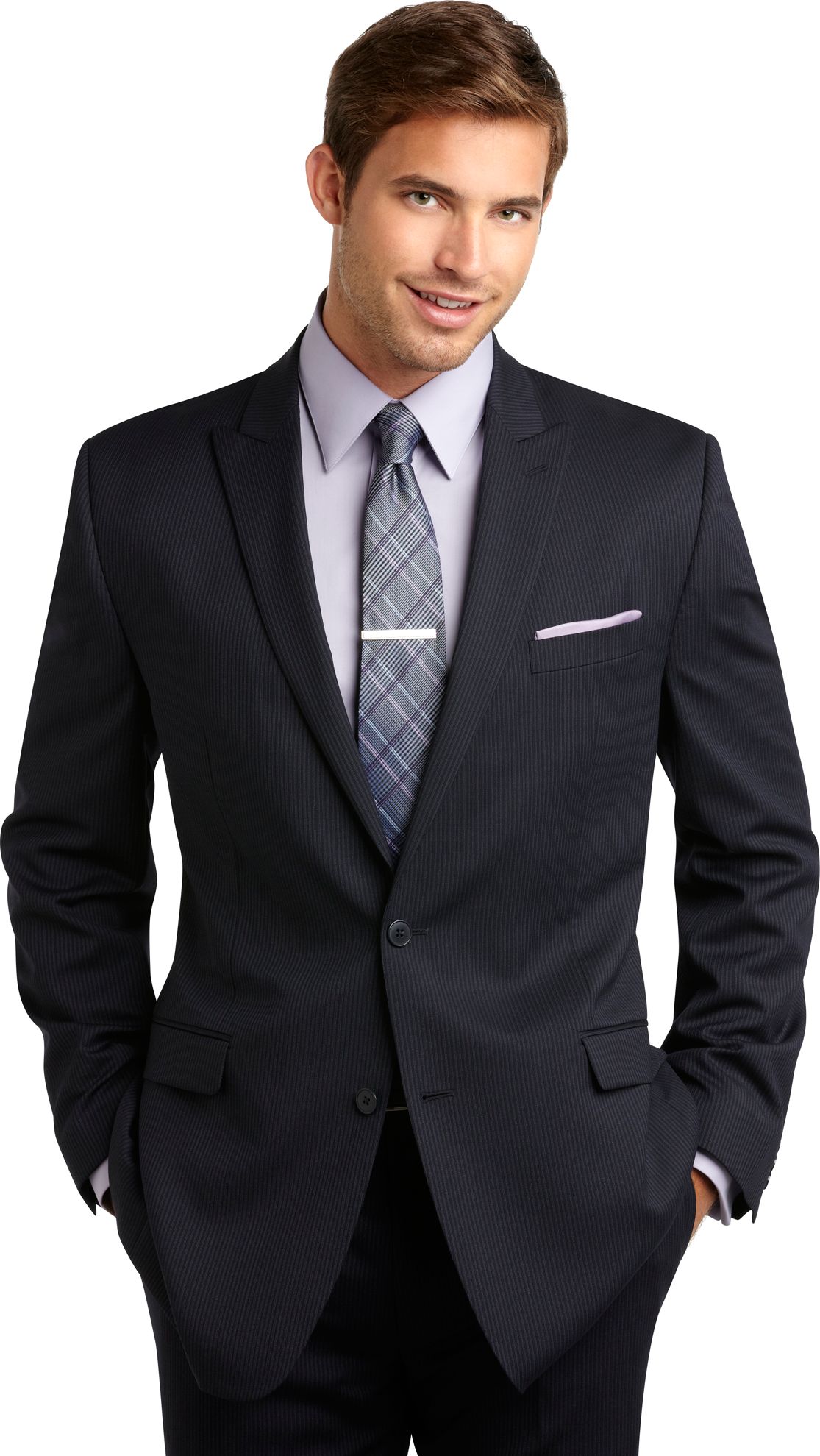 Calvin Klein Blue Multistripe Modern Fit Suit