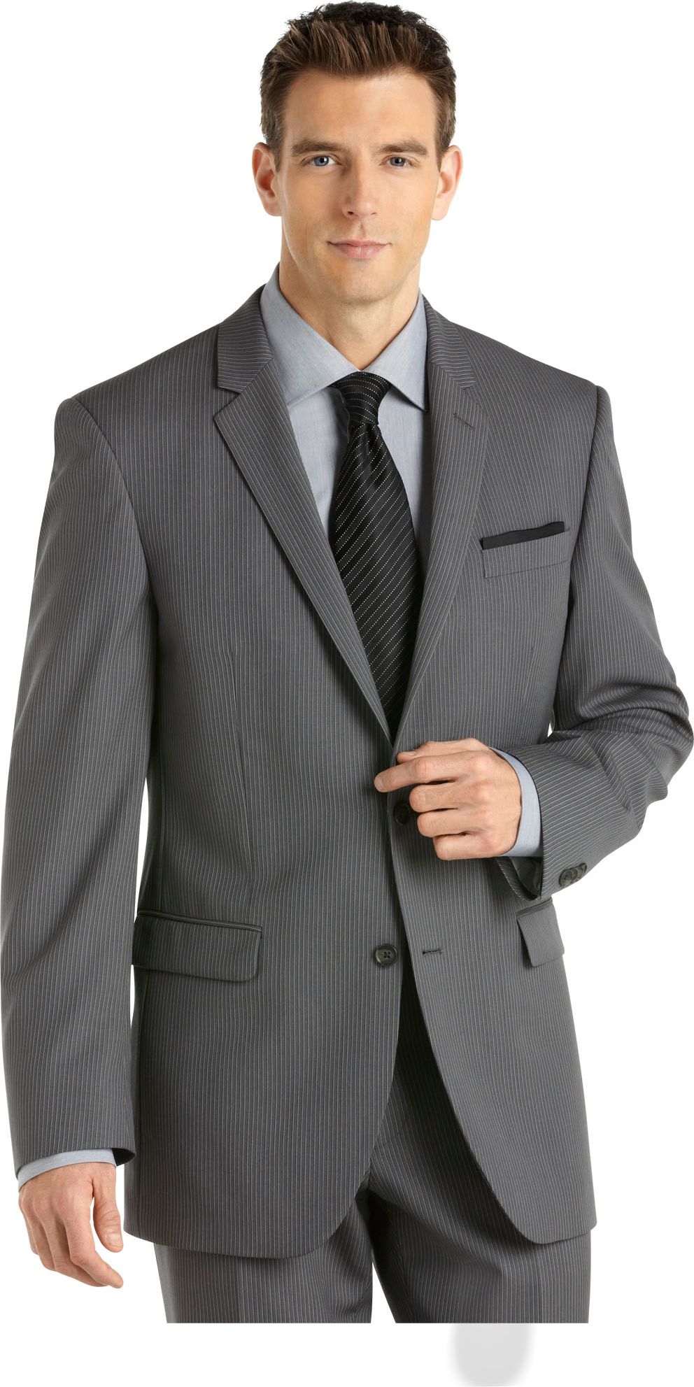 Kenneth Cole Gray Multistripe Suit