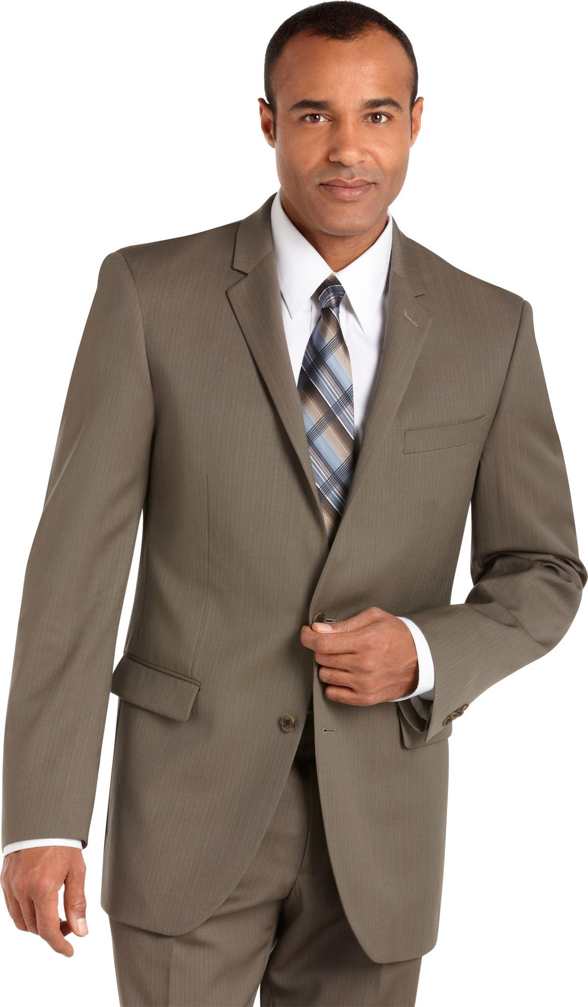 Kenneth Cole Taupe Multistripe Suit