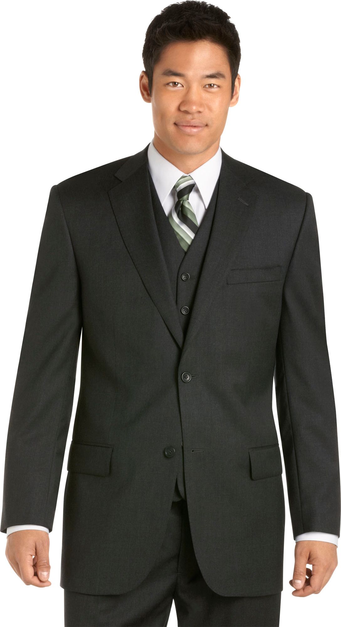 Joseph & Feiss Gold Vested Suit, Charcoal