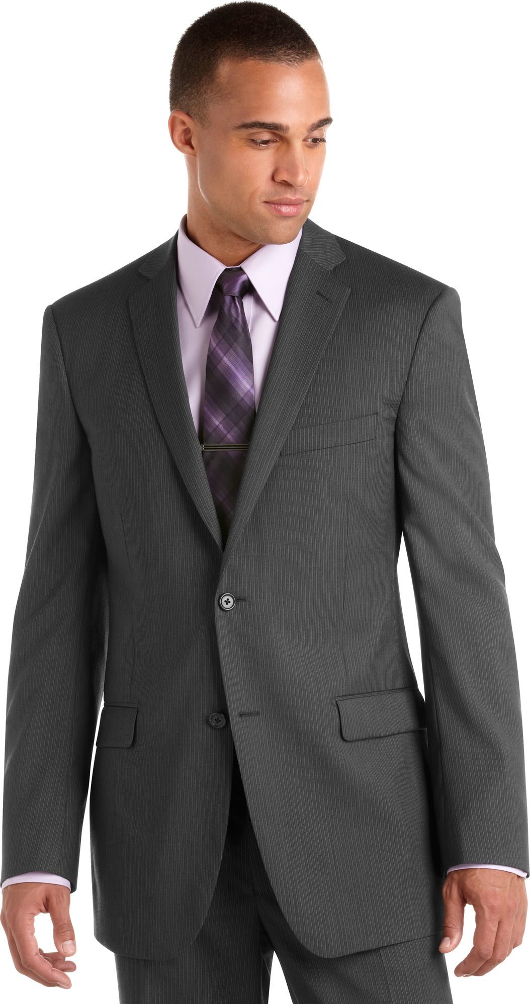 Tallia Charcoal Multistripe Modern Fit Suit