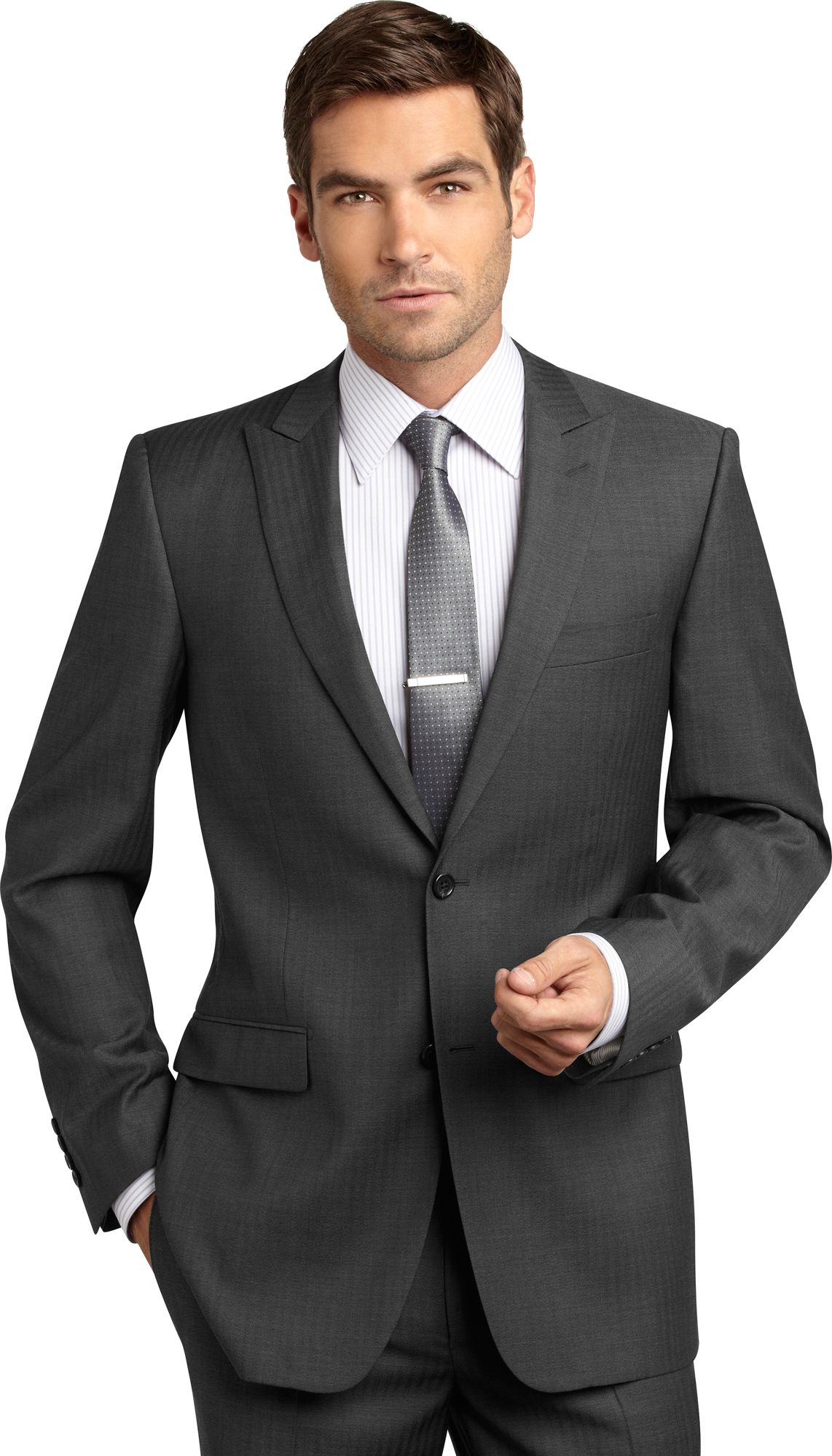 Tallia Gray Tonal Stripe Modern Fit Suit