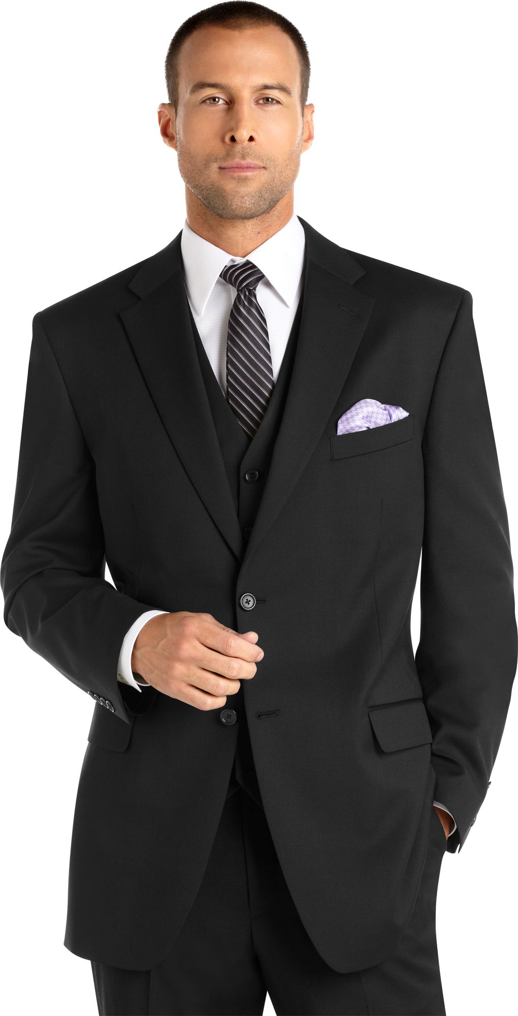 Jones New York Black Vested Suit