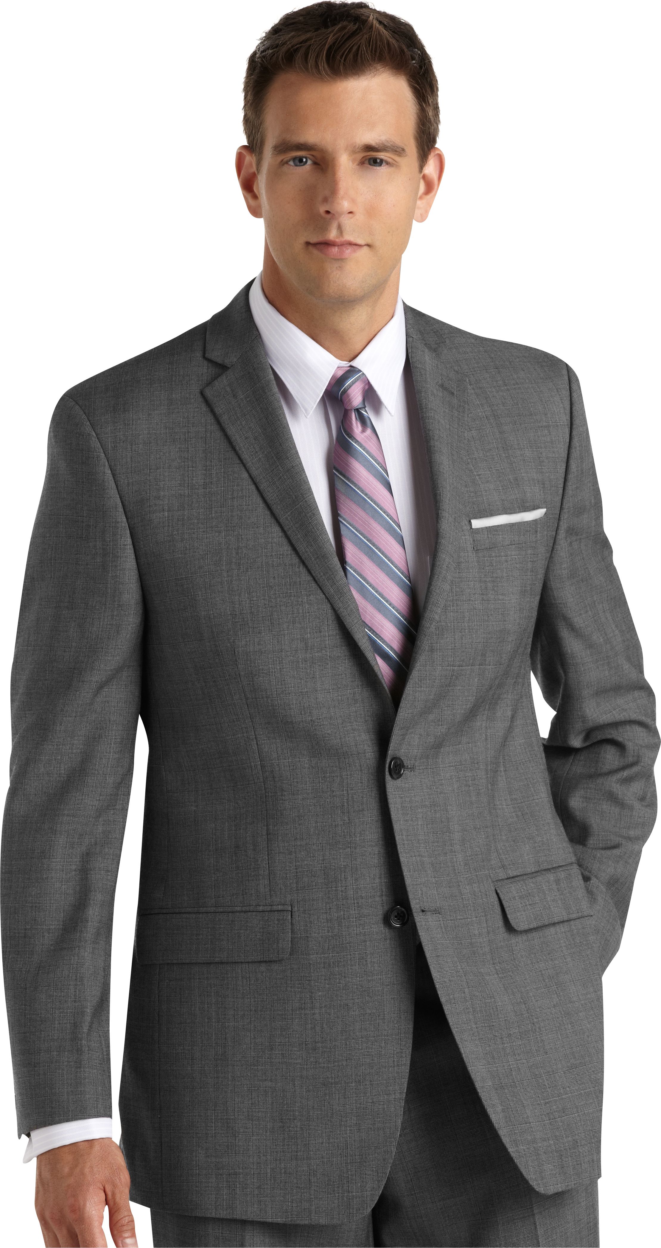 Joseph Abboud Gray Plaid Modern Fit Suit