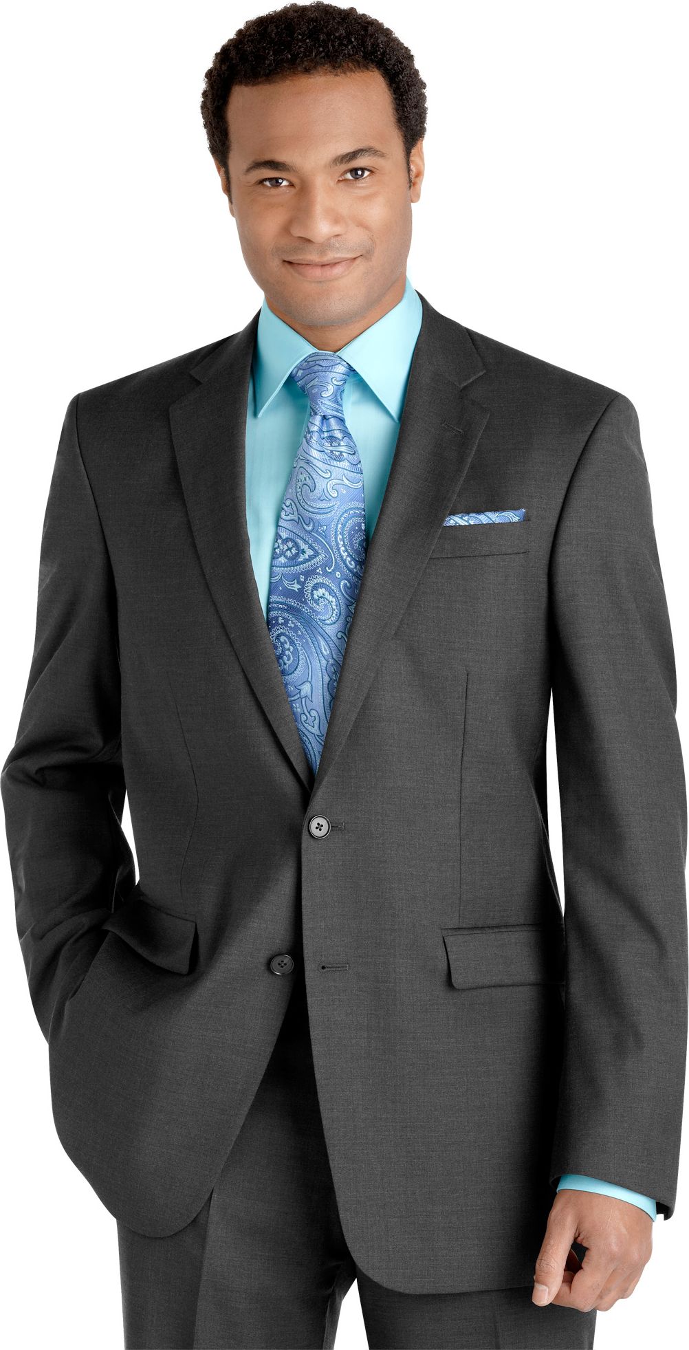 Kenneth Cole Charcoal Gray Slim Fit Suit