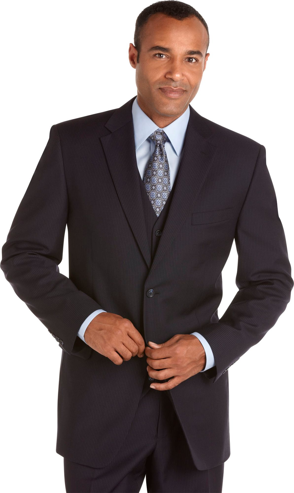 Jones New York Navy Stripe Vested Suit