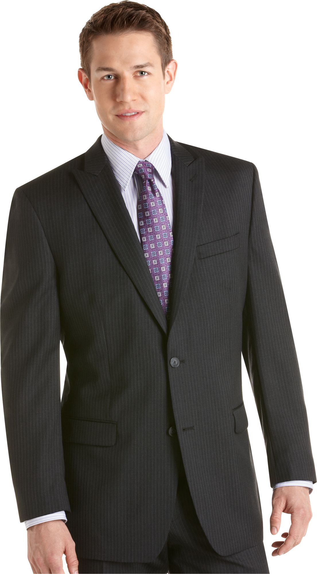 Calvin Klein Charcoal Stripe Slim Fit Suit