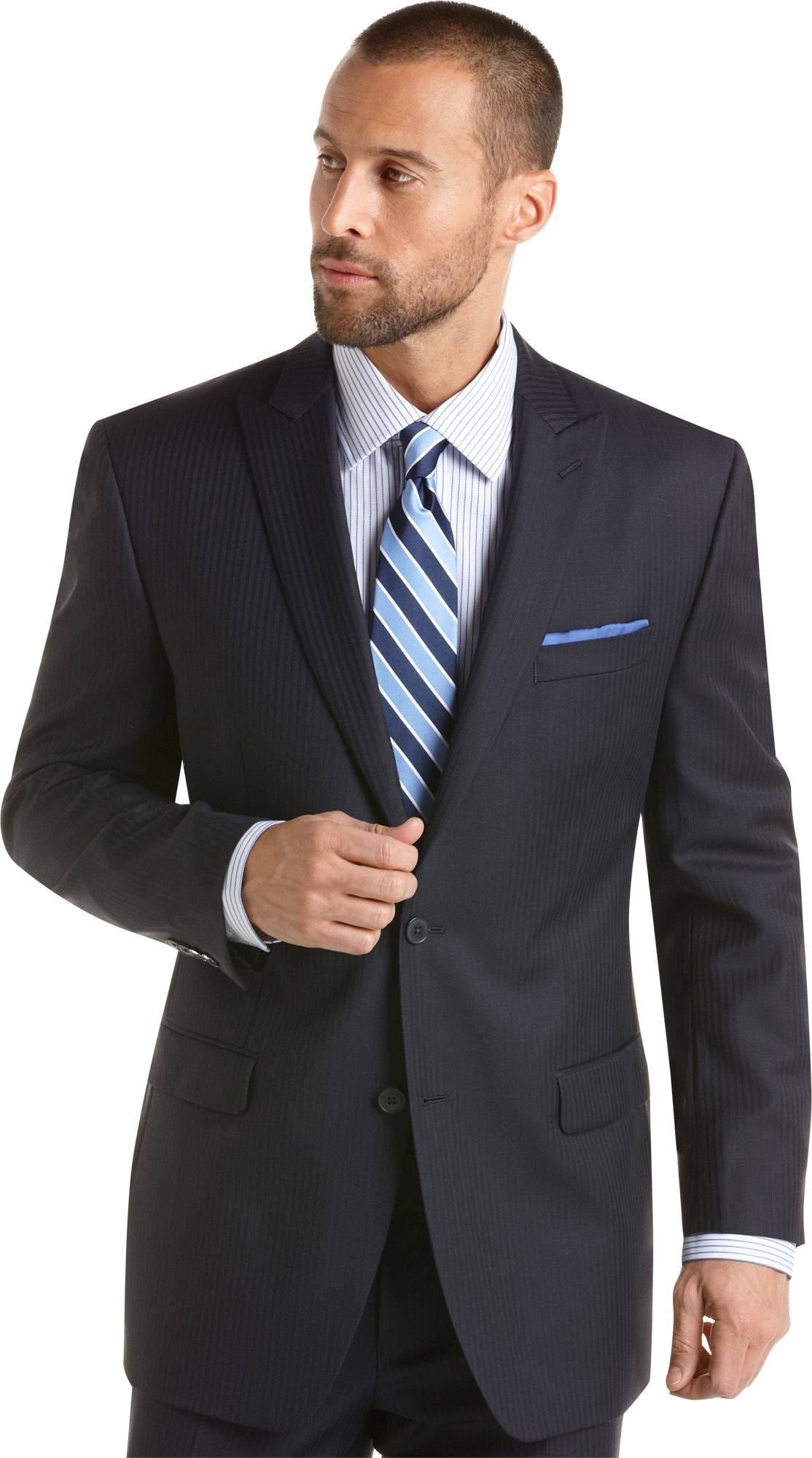 Calvin Klein Navy Multistripe Slim Fit Suit