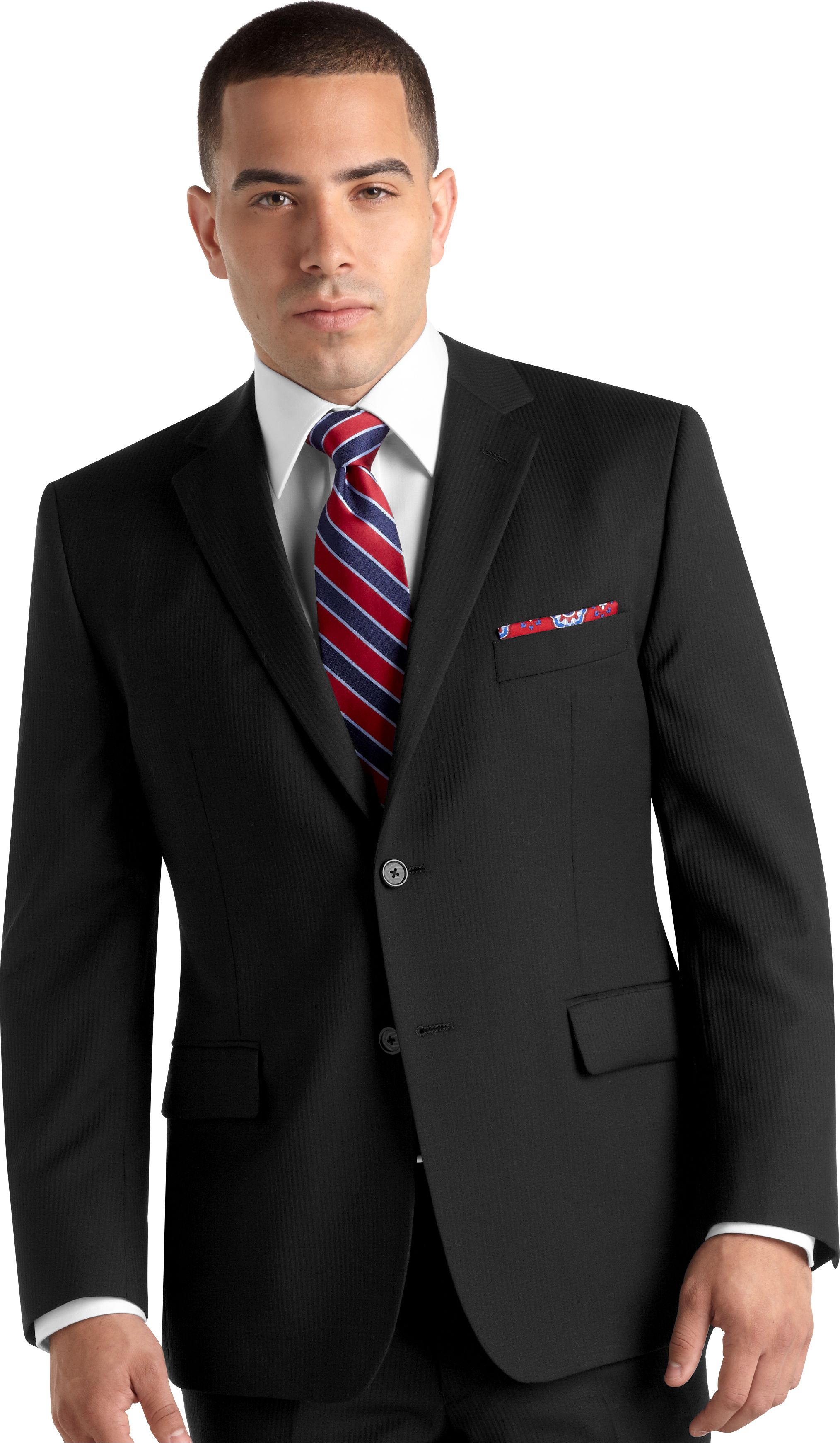 Pronto Uomo Platinum Slim Fit Extra Short Suit, Black Tonal Stripe