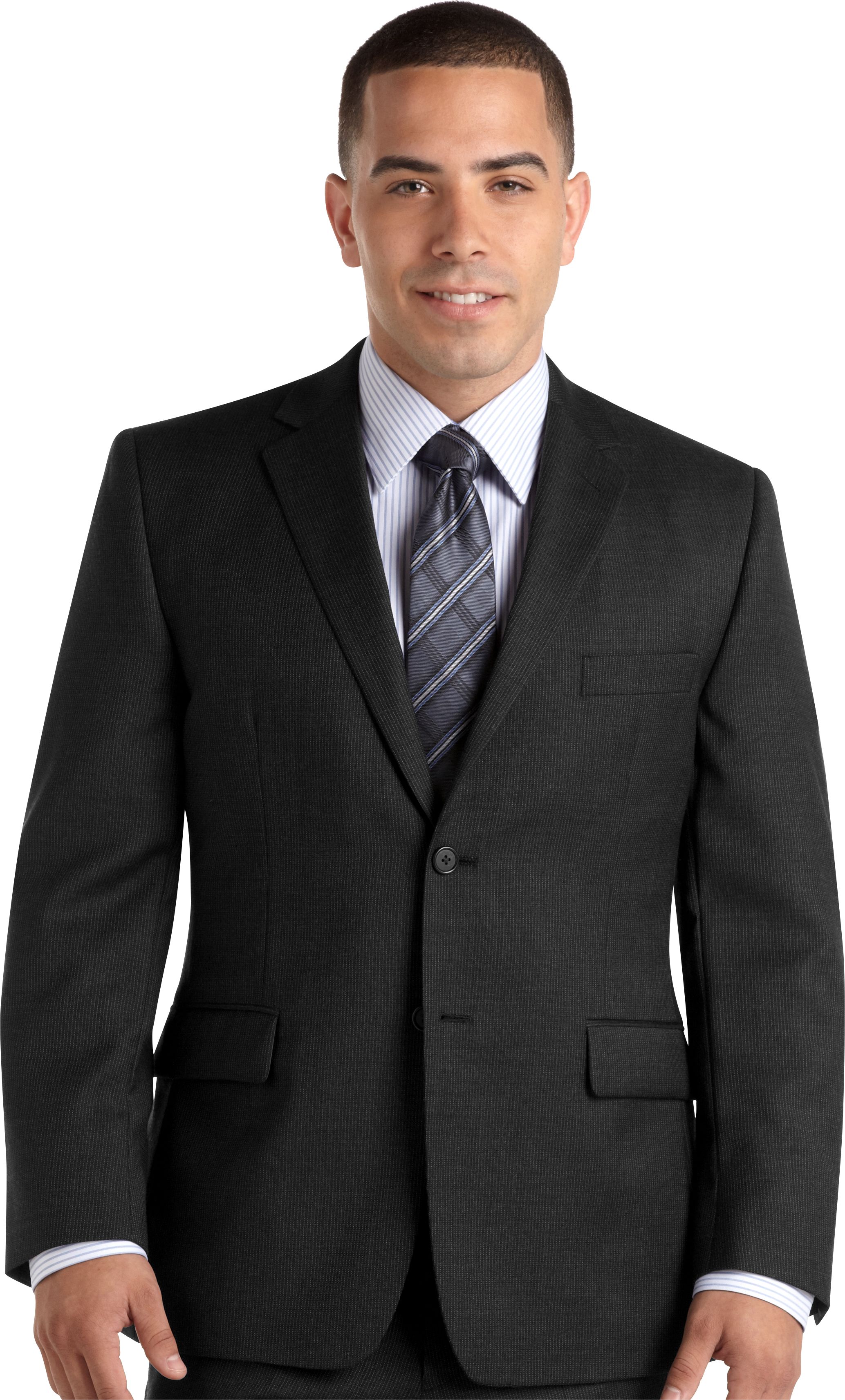 Pronto Uomo Platinum Slim Fit Extra Short Suit, Charcoal Stripe