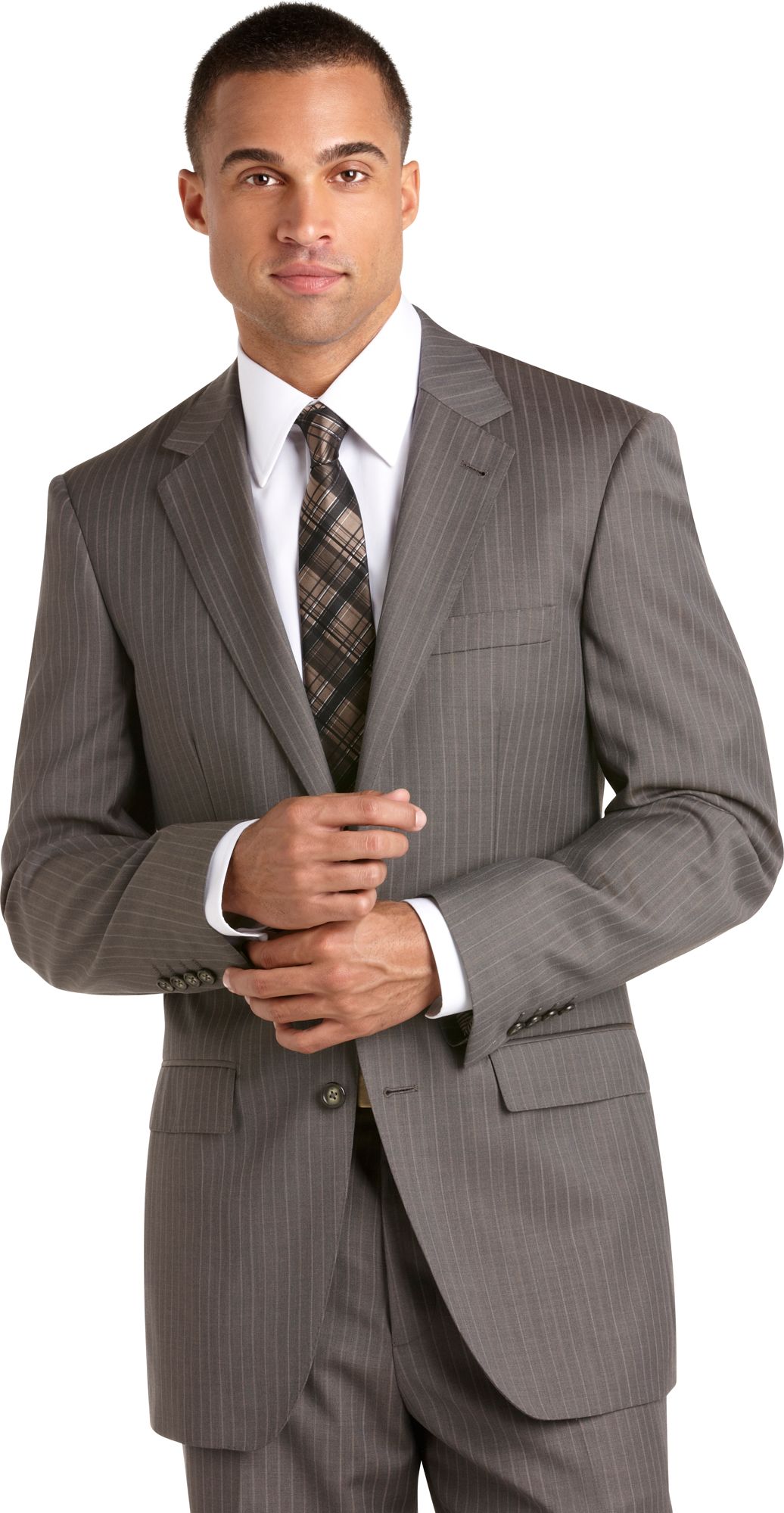 Jhane Barnes Medium Gray Multistripe Suit