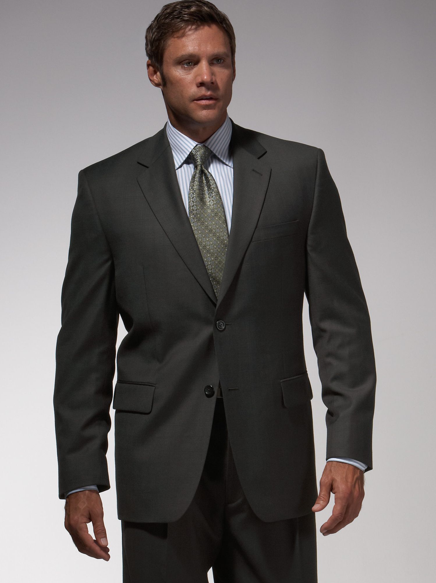 Joseph & Feiss Gray Windowpane Suit