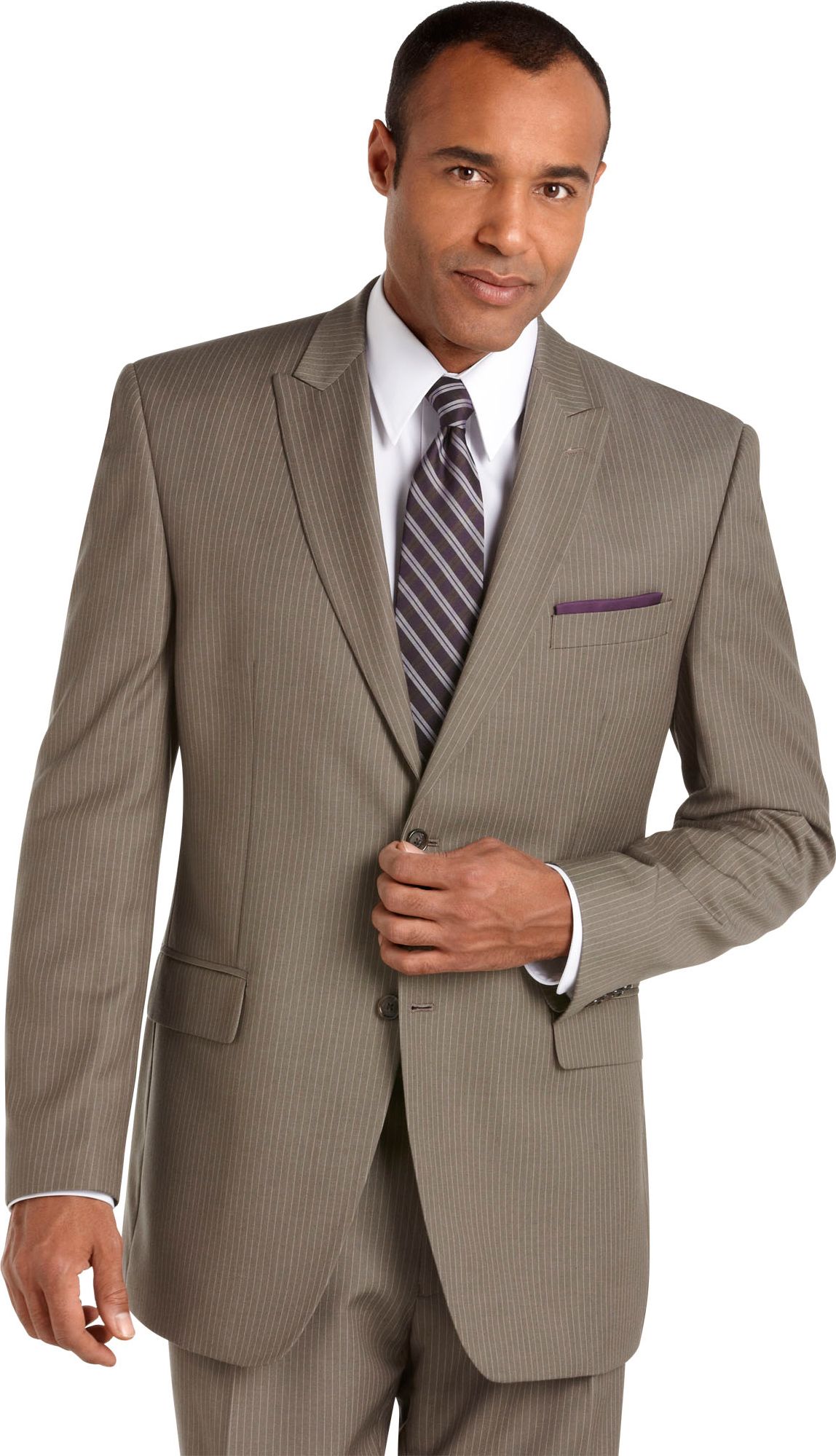 Sean John Taupe Stripe Suit