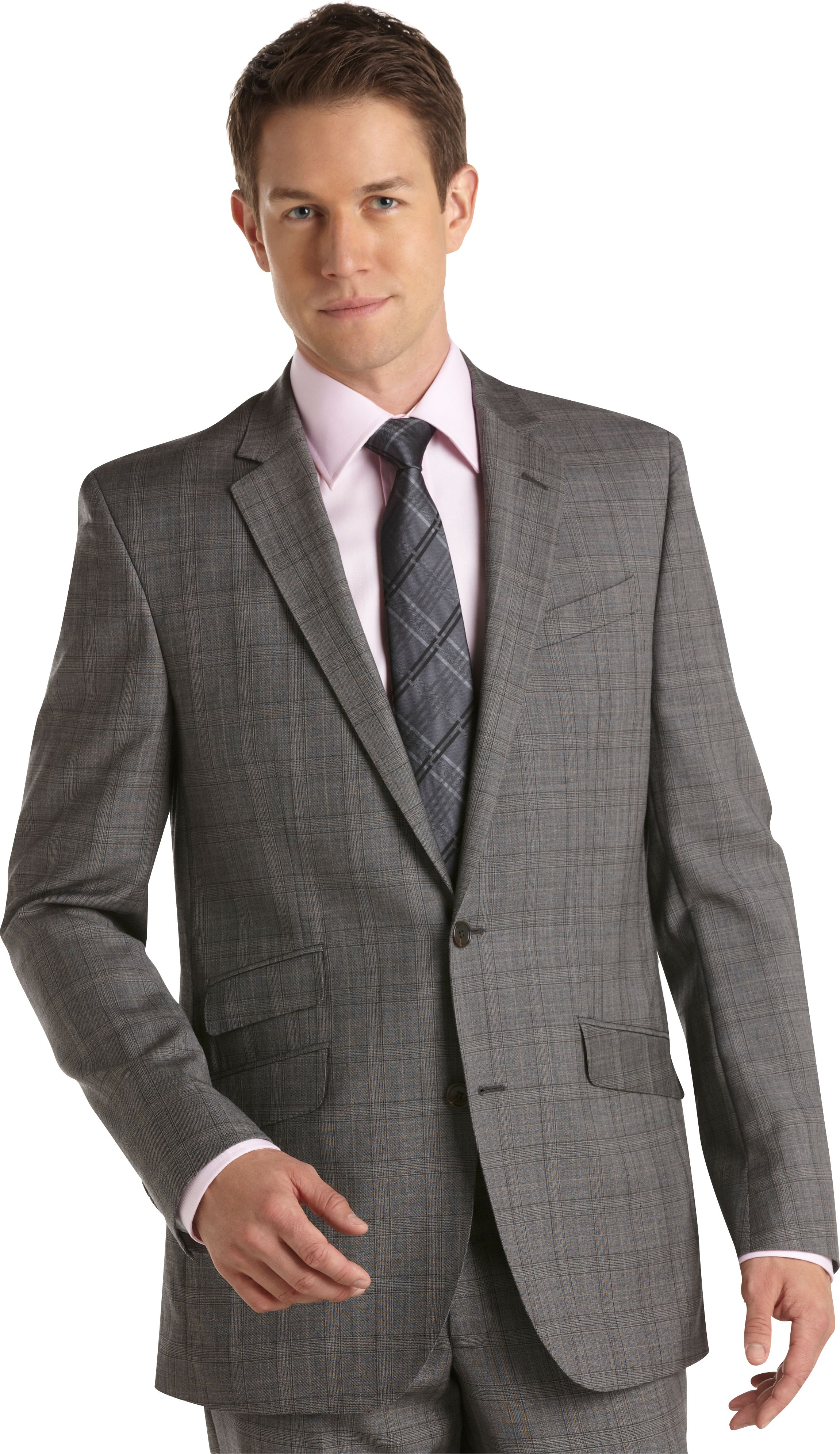 Kenneth Cole New York Gray Plaid Modern Fit Suit