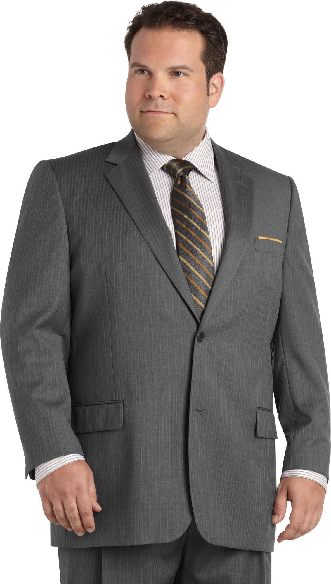 Joseph & Feiss Gray Multistripe Portly Suit