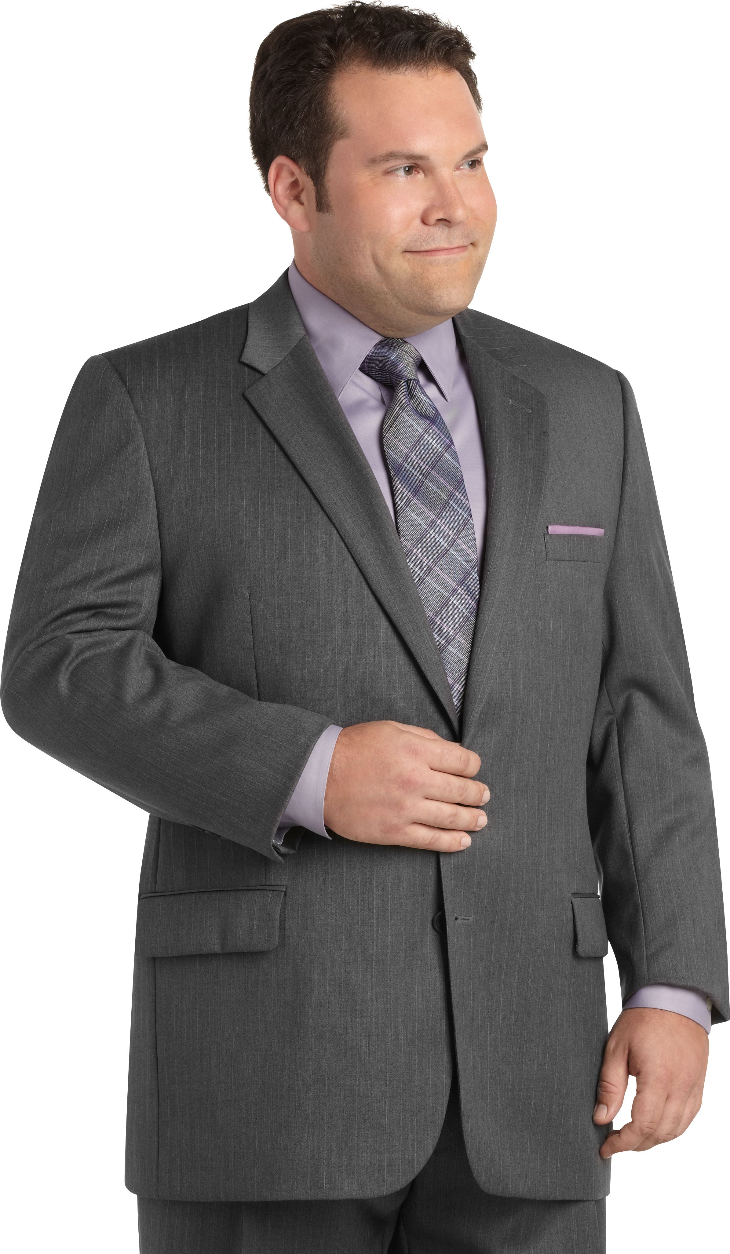 Joseph & Feiss Gray Stripe Portly Suit