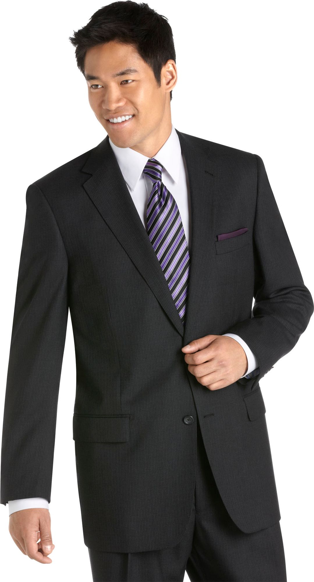 Joseph & Feiss Gold Portly Suit Charcoal Multistripe