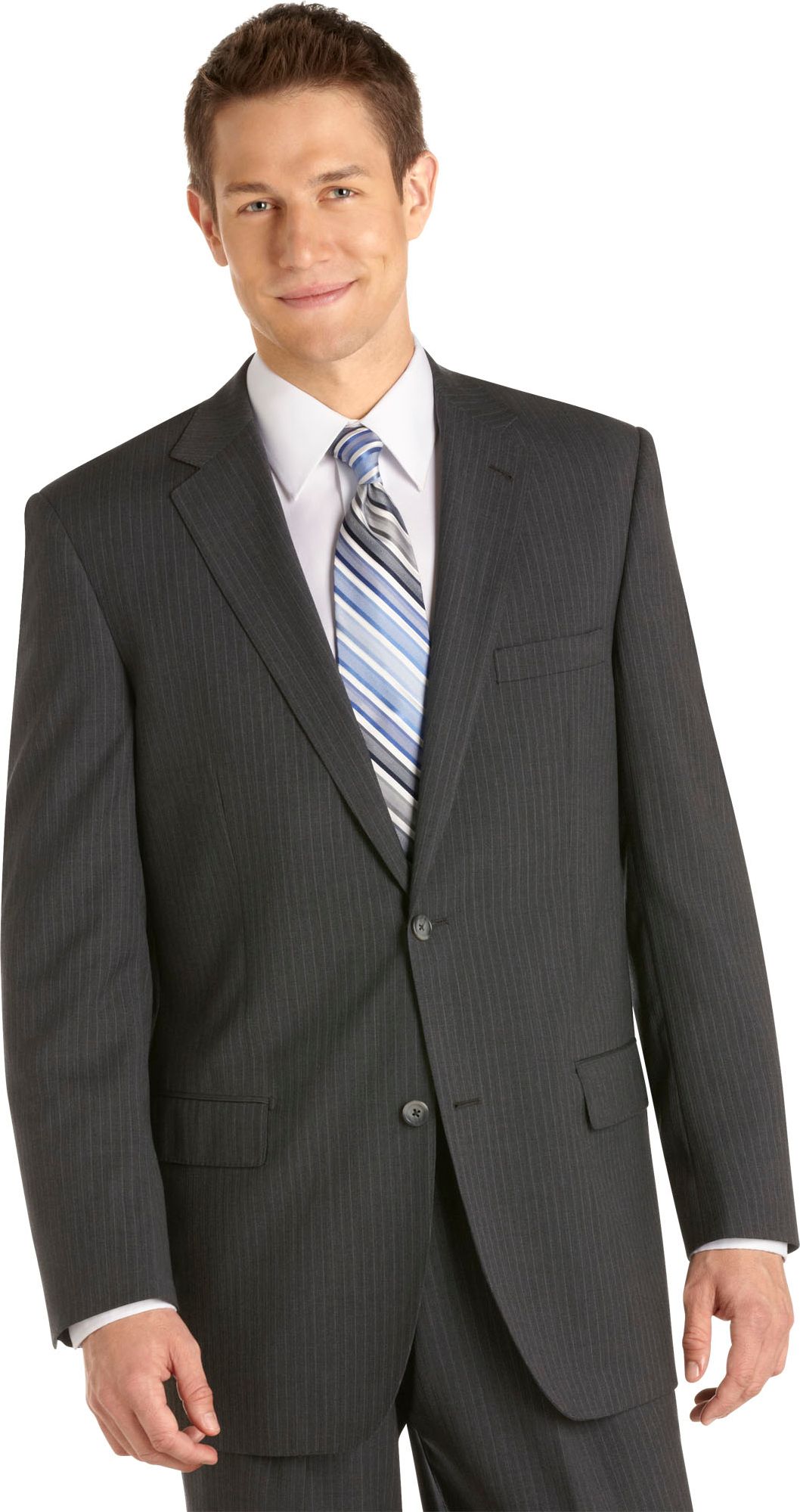 Joseph & Feiss Gold Portly Suit, Gray Stripe