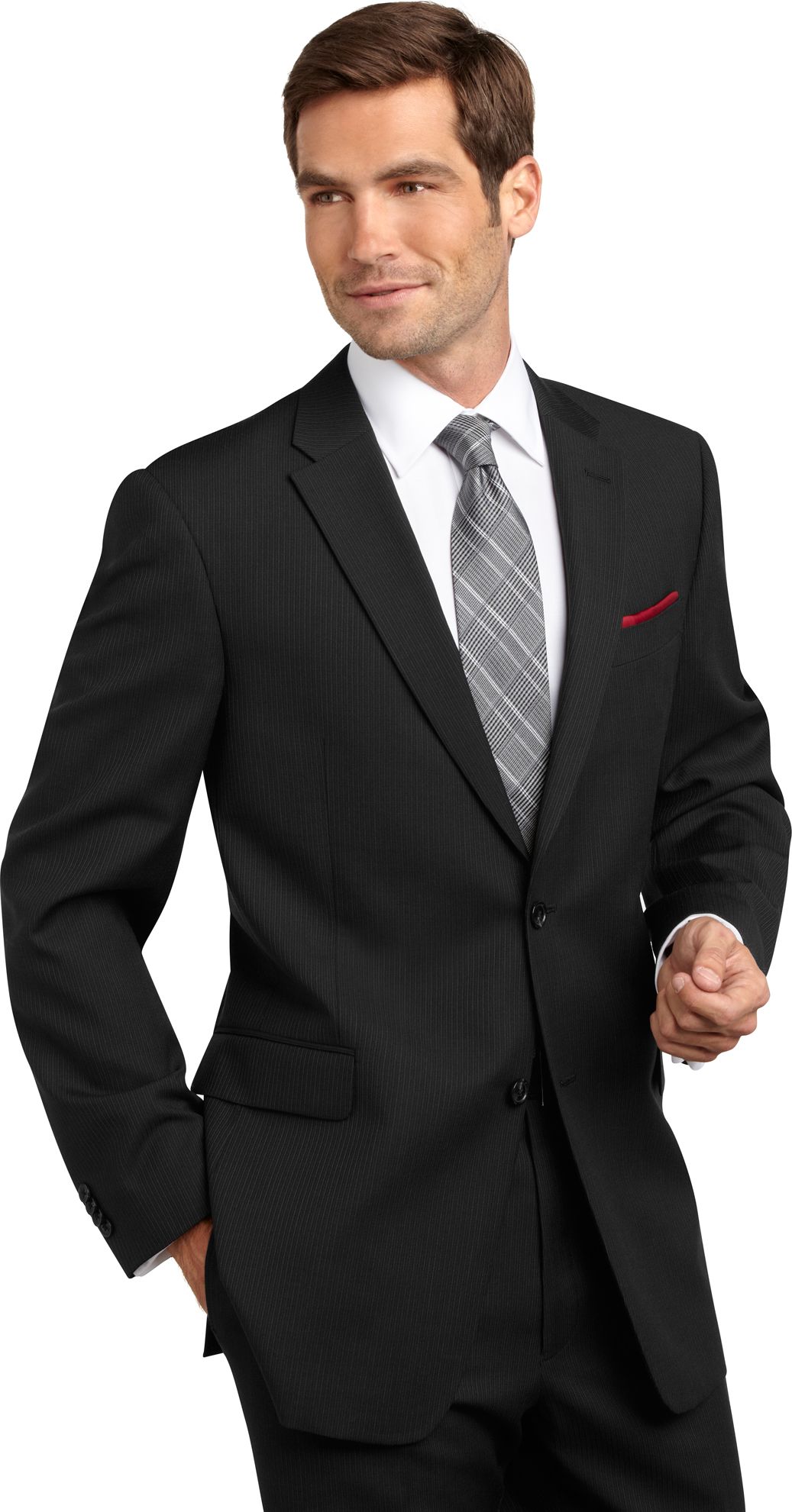 Tommy Hilfiger Black Multistripe Modern Fit Suit