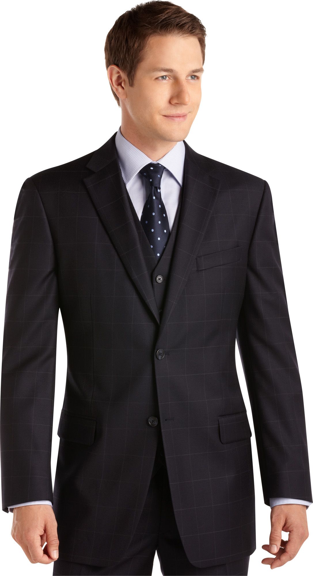 Tommy Hilfiger Navy Windowpane Suit