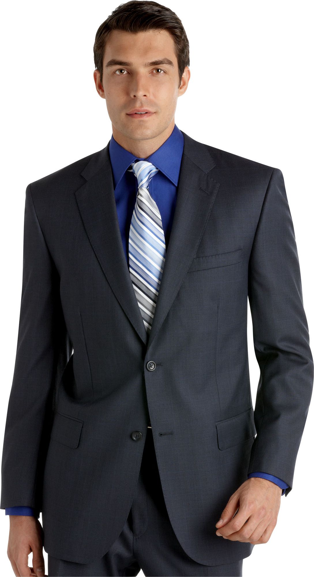 Joseph & Feiss Gold Suit, Navy Plaid