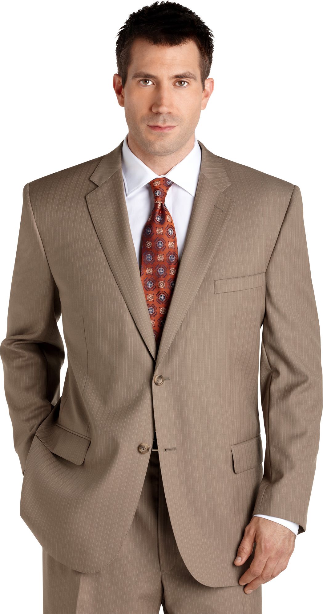 Joseph & Feiss Gold Suit, Tan Multistripe