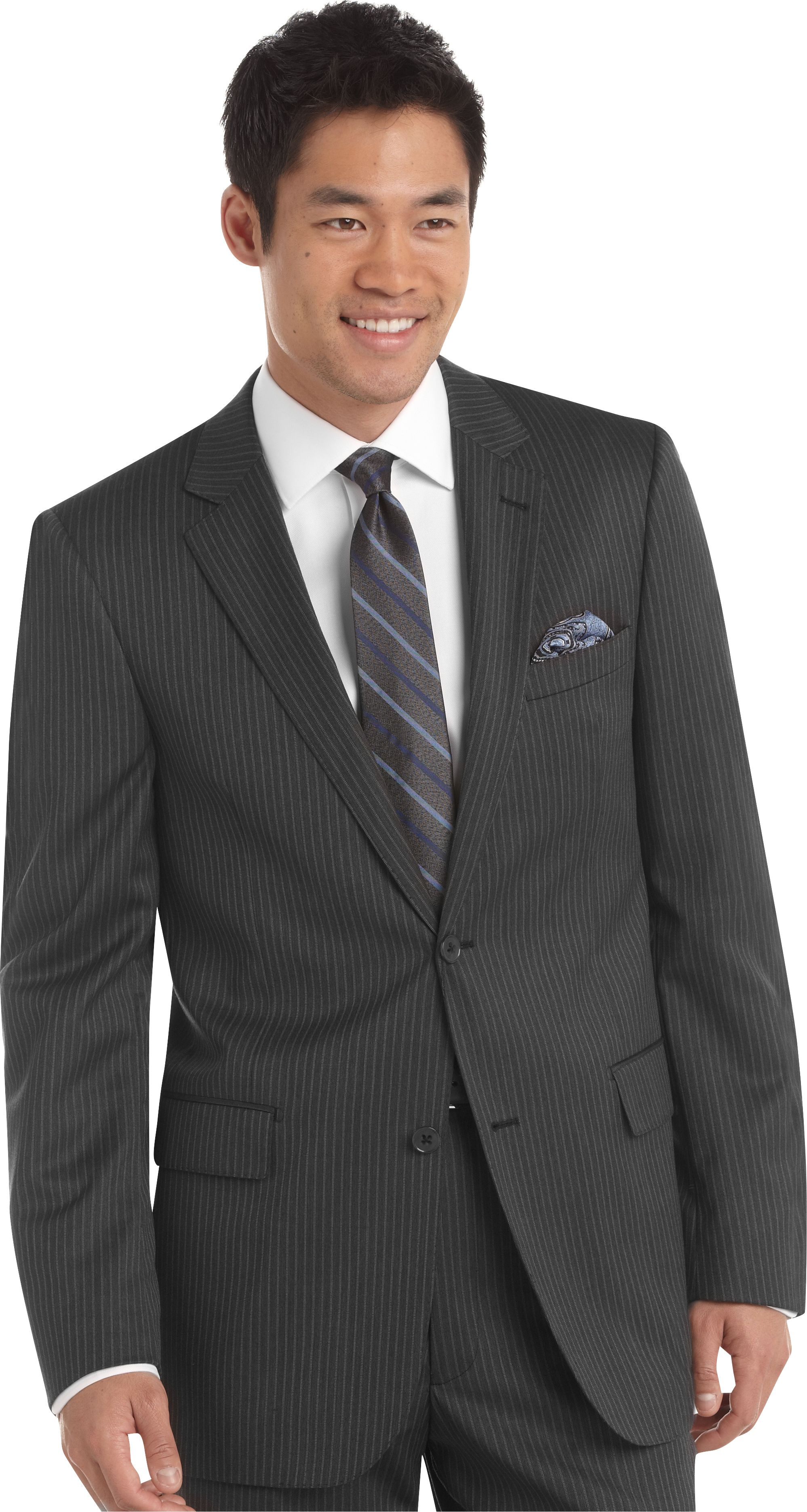 Jhane Barnes Charcoal Stripe Slim Fit Suit